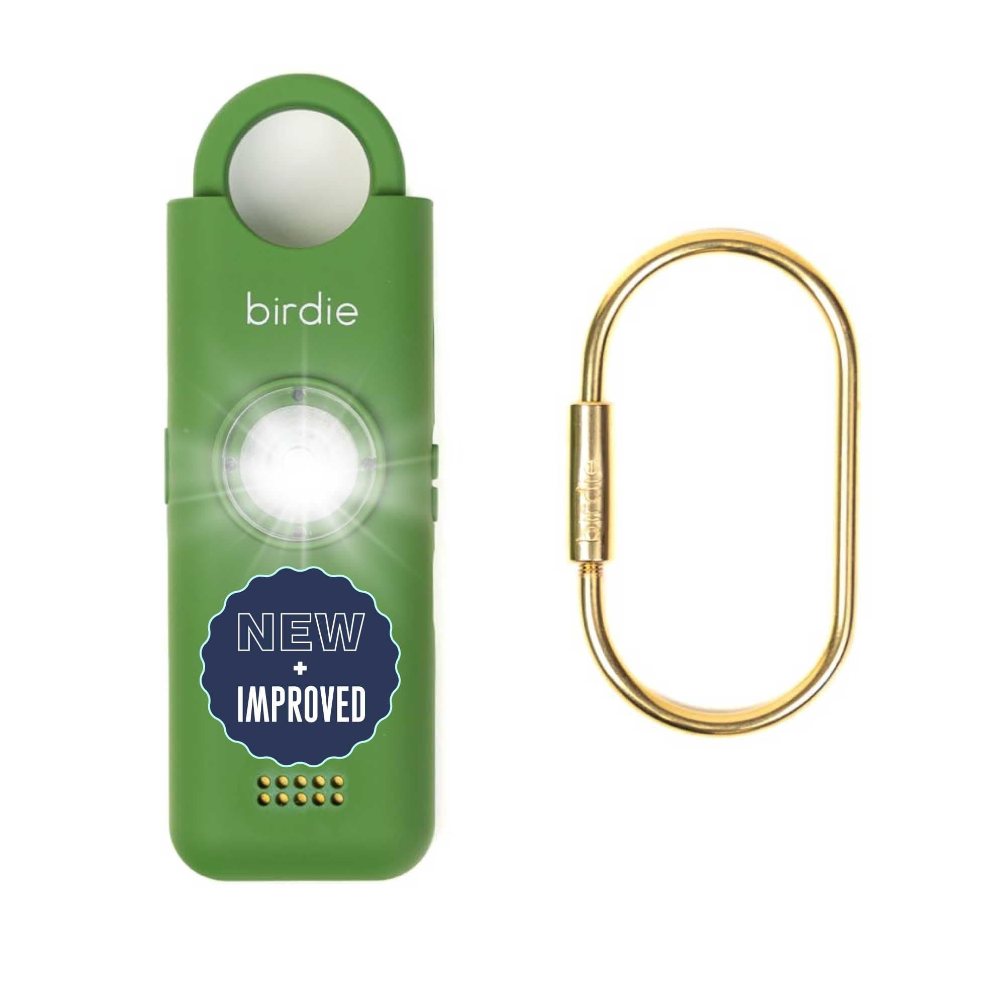 She's Birdie - The Original Personal Safety Alarm for Women by Women - Loud Siren, Strobe Light and Key Chain for Self Defense - Rechargeable with Power Switch and Flashlight (Forest)