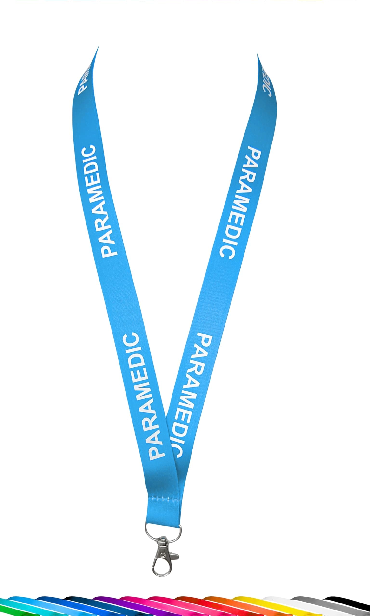 Paramedic Printed Lanyard Neck Strap with Metal Clip, Plastic Safety Breakaway, Blue
