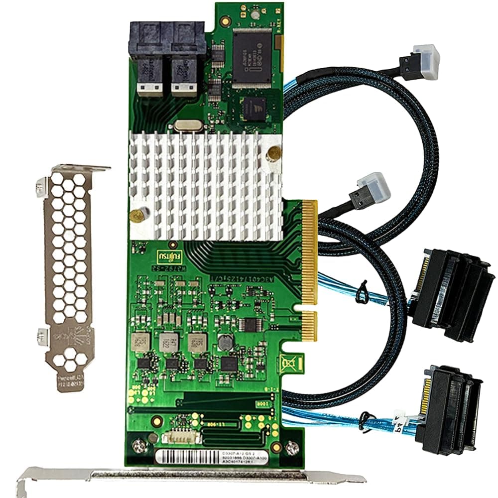 SAS HBA Card Compatible with LSI 9211-8i & 9300-8i IT Mode with SAS Cables