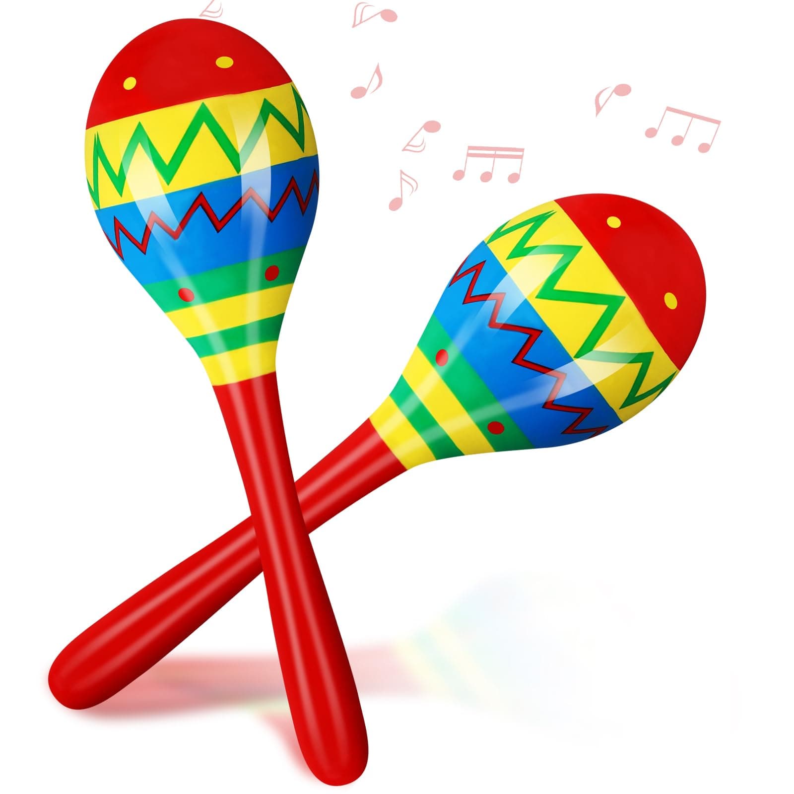 Relaxgiant 7.87 Inches Fiesta Wooden Maracas 2 Pcs Noisemaker for Mexican Fiesta Musical Maracas Party Favors Mexican Birthday Fiesta Christmas Cinco De Mayo Party Favors(Red)