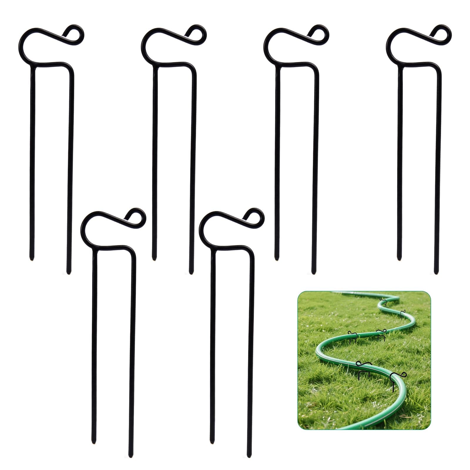 Hose Guides Heavy Duty Steel Hose Guides for Garden Hose Stakes Hose Guide Stakes for Plant Protection 6 PCS