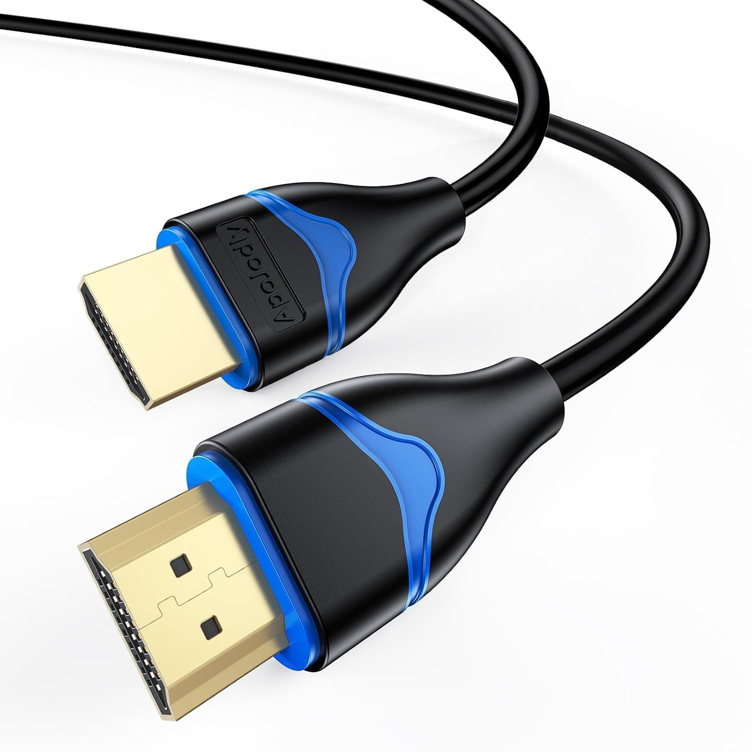 ApoJodly 4K Short HDMI Cable 2FT, High Speed HDMI 2.0 Cable 2 Foot Ultra HD HDMI to HDMI Cord 4K@60Hz, 2K@144Hz, 1080P@240Hz, HDR, 3D, ARC for TV Box, Switch, Laptop, HDTV, Monitor, PS5/PS4, Xbox