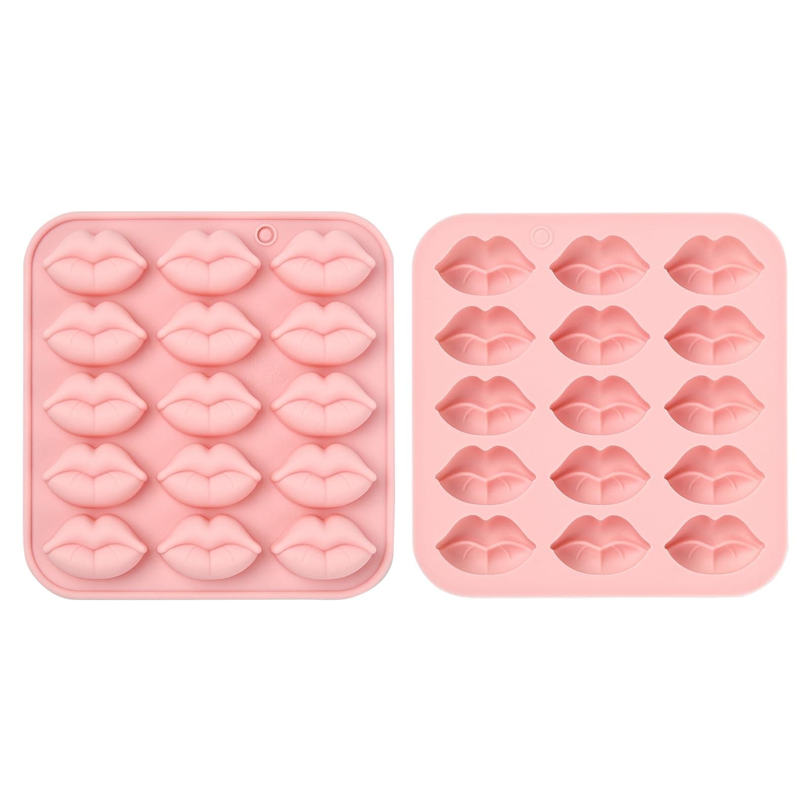 UR URLIFEHALL 2 pcs Silicone Lip Molds 15 Cavity Kiss Lips Shaped Chocolate Molds for Cake Decoration Fondant Candy Jelly Ice Cube Crafts
