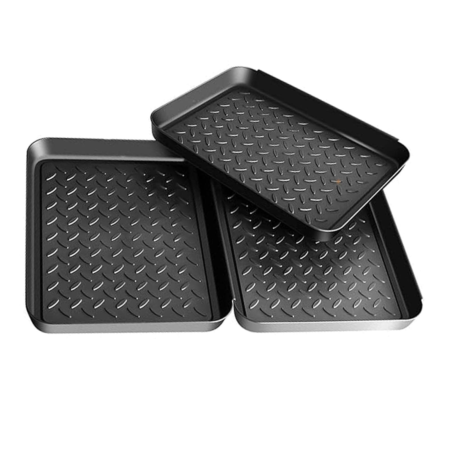 3 Pack Small Boot Mat Tray, Black Shoe for Floor Protection Tray,Boot Drying w/Lip, Dirt Rug, Dog Water Mat & Litter Box ray,Garden Garage-Indoor Outdoor 13.8" x 10.8"