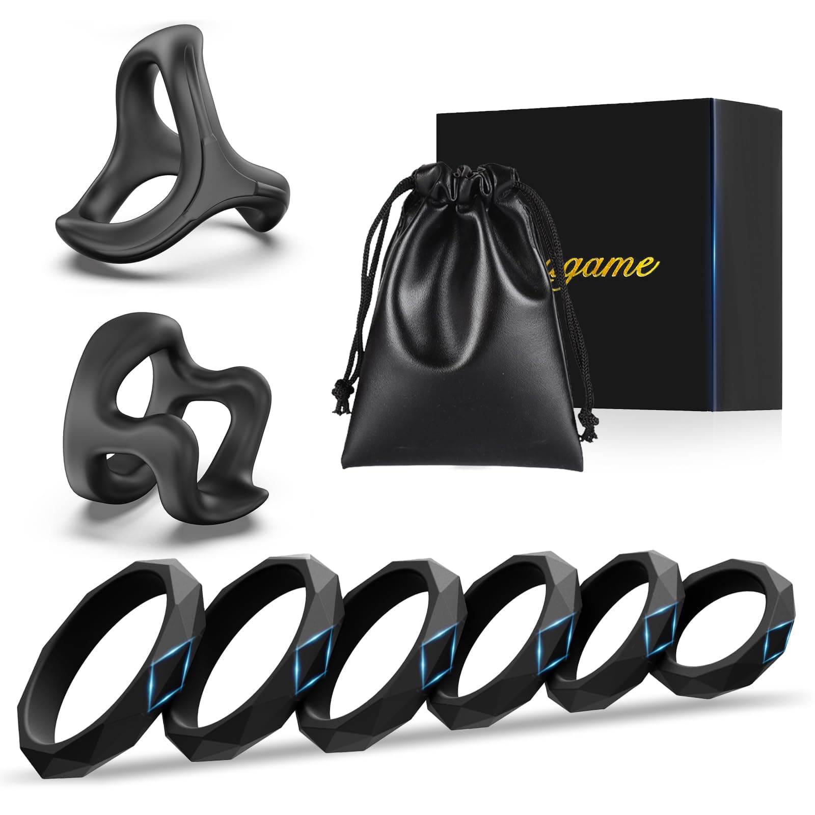 Sex Toys Penis Ring Silicone Cock Rings for Men, 8 Sizes Cockring Cock Sexual Stimulation Device Couples Sex Toys Stretchy Cock and Ball Ring Anillos para Pene