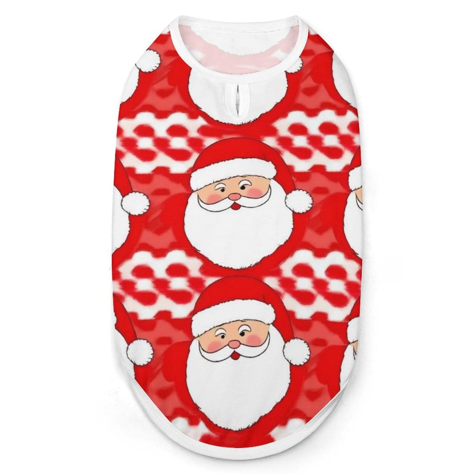 Cute Cat & Dog Sleeveless Shirt Christmas Santa Claus Red Soft & Lightweight Tank Top for Summer