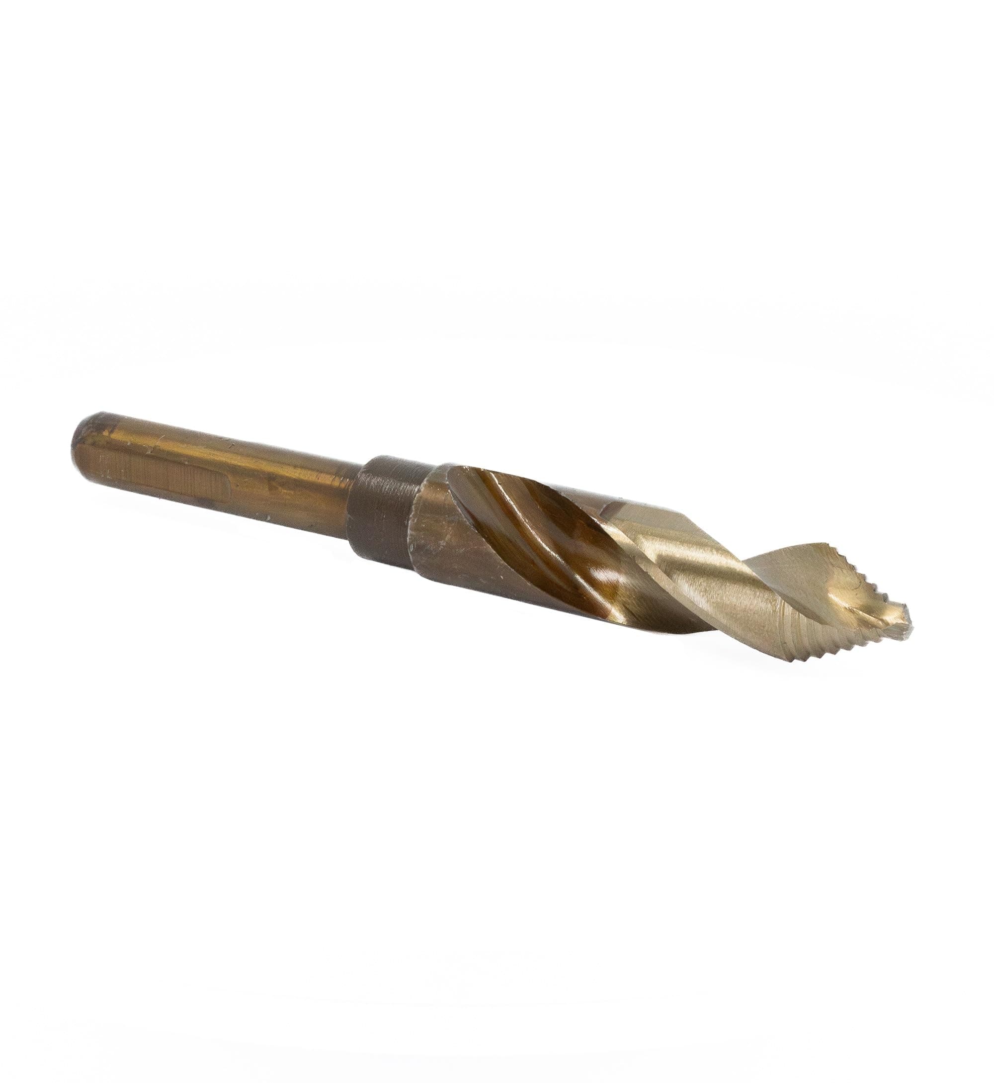 Drill America 51/64" Cobalt Stepped Drill Bit with 1/2" Reduced 3-Flat Shank, Gold Oxide Finish for Drilling Acrylic, Steel, Hard Metals, GSC Series