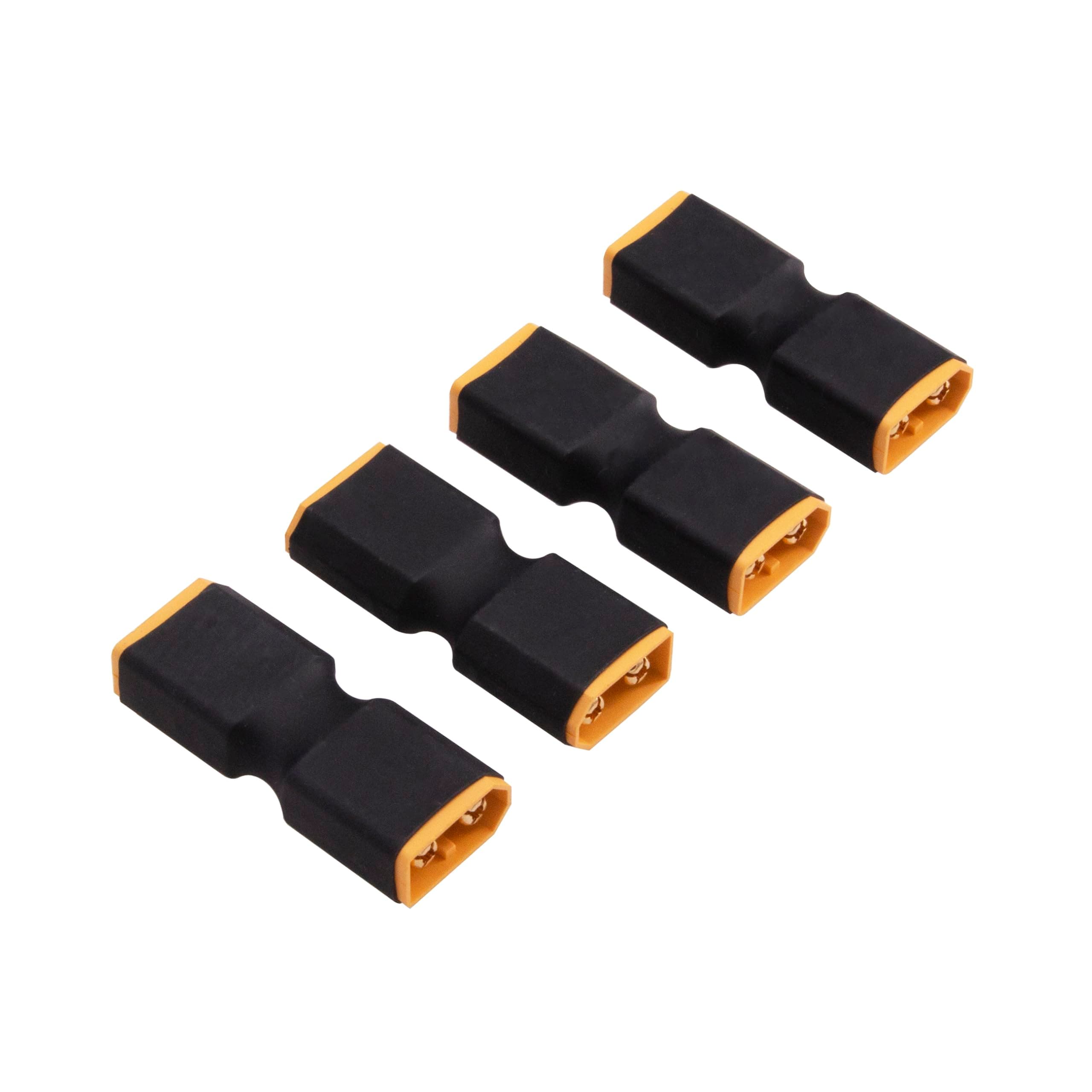 rflaueo 4pcs XT60 Male to Male Connector no Wires Adapter Converter for RC Lipo Battery FPV Car Drone(E221-4)
