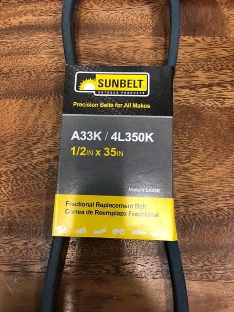 SUNBELT Fractional Replacement Belt A33K/4L350K, 1/2-Inch x 35-Inch V-Belt for Lawn Mower, Garden Tractor