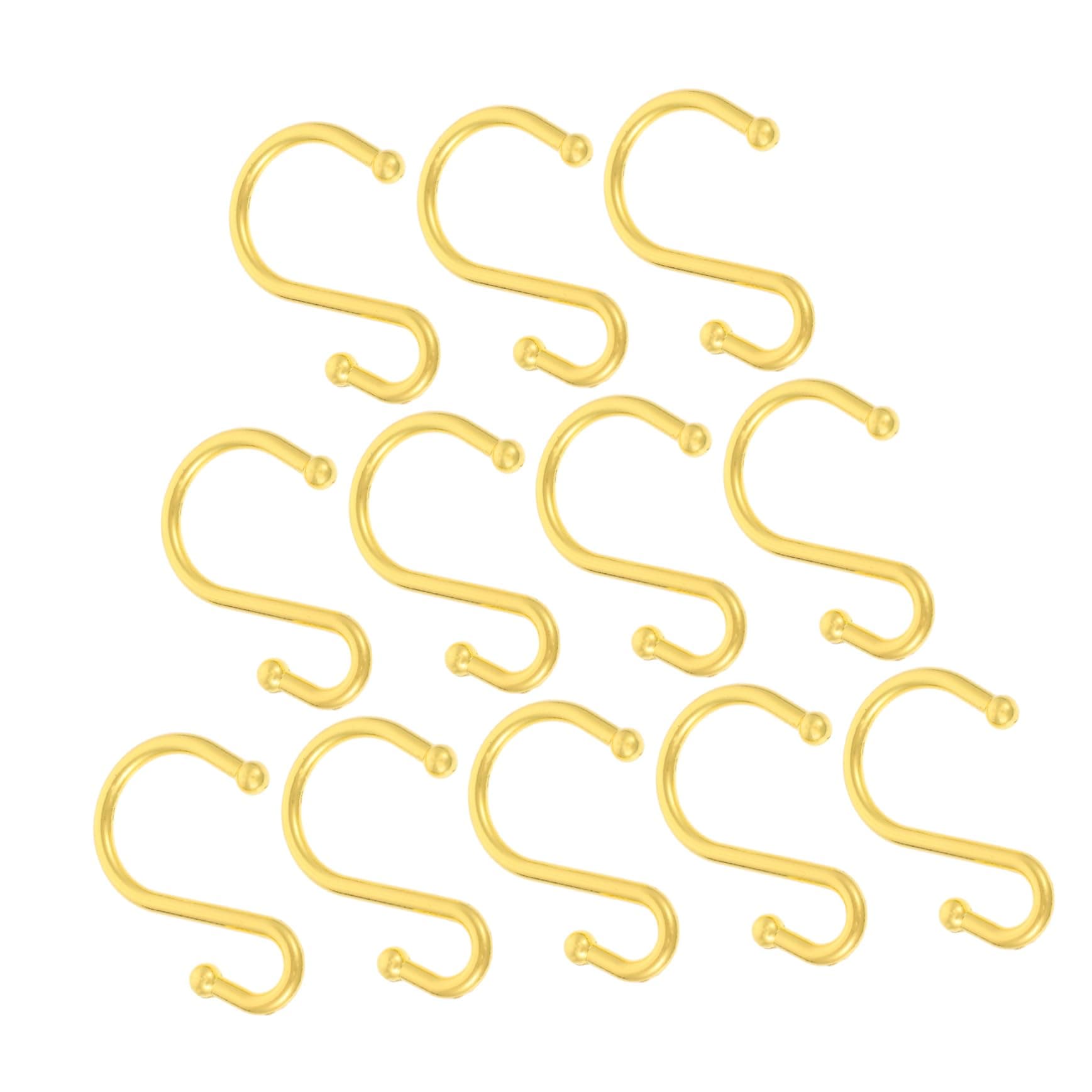 TINEASUR 12pcs Metal Curtain Hooks s Shape Bath Ring Hooks Zinc Alloy for Window Shower