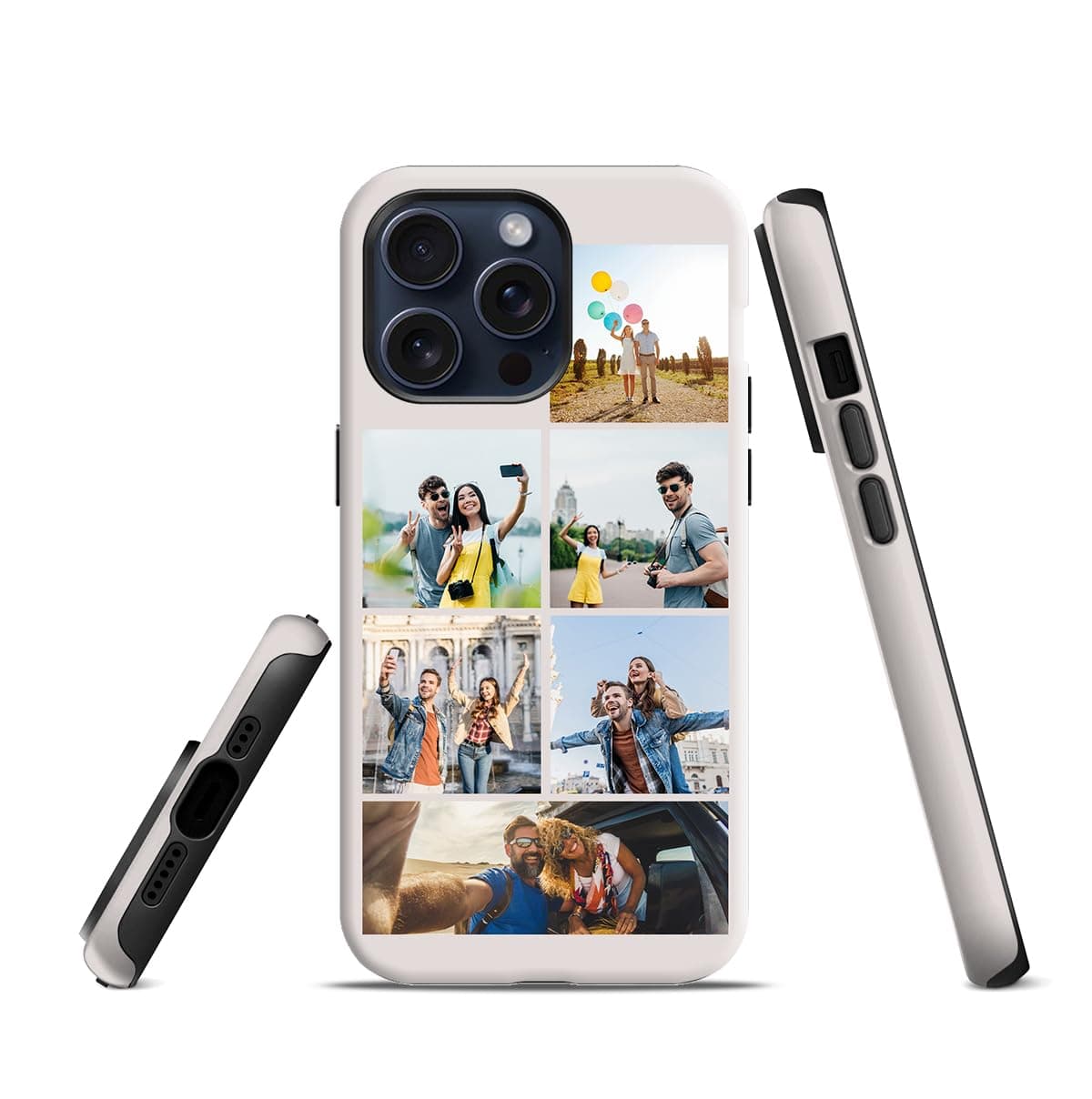 mozitify Personalized Phone Case for iPhone 15 Pro Max, Multi-Photo Collage Heavy Duty Protective Dual Layer Shockproof Anti-Scratch Phone Case, Custom Cover for iPhone, Unique Gift