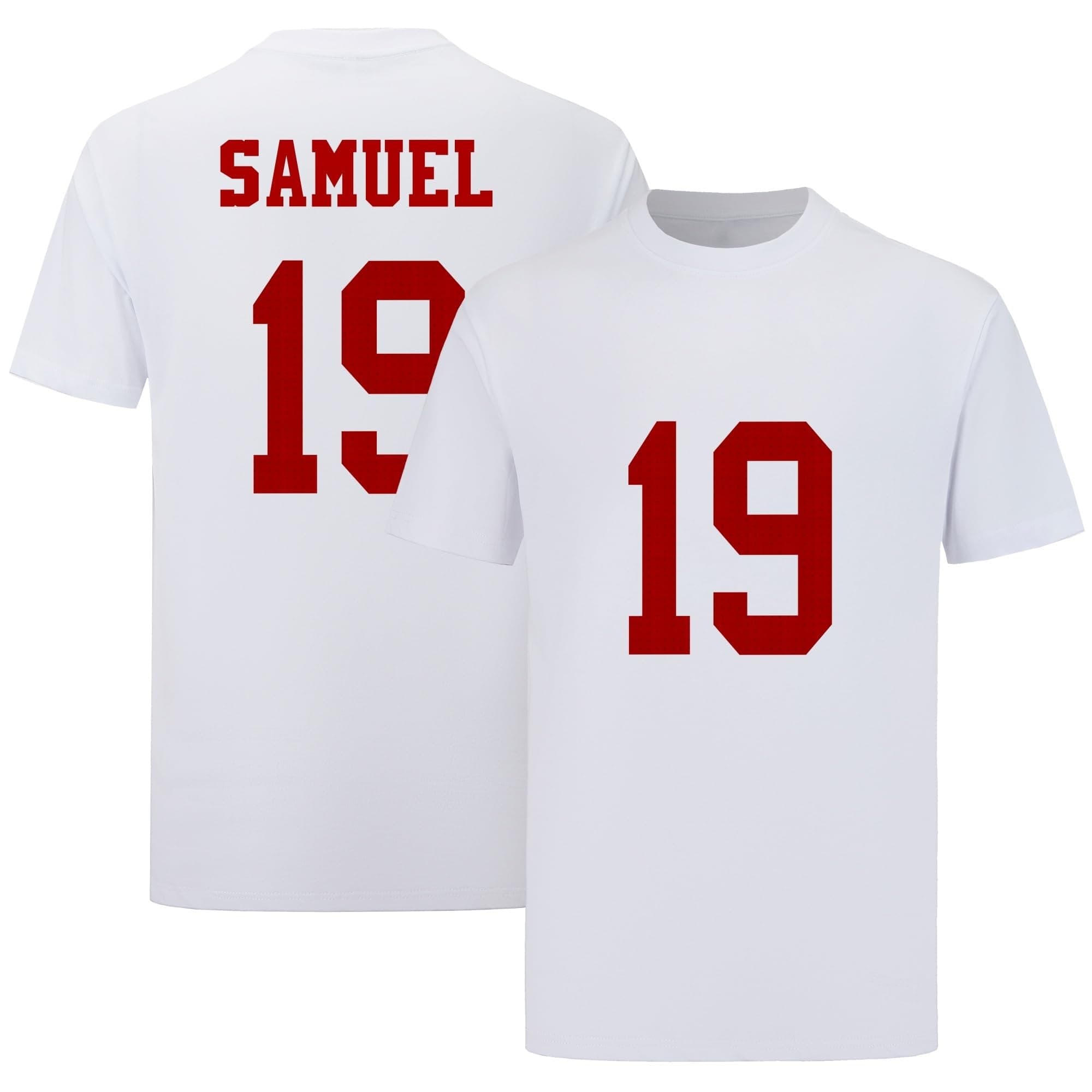DEEBO Samuel White 19# for Mens/Womens/Kid Football T-Shirt No Brand/Logos 100% Cotton