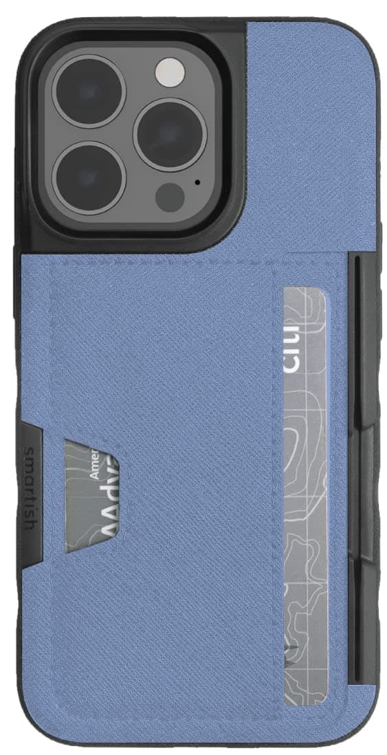 Smartish - Pastel Blue - iPhone 13 Pro Wallet Case - Wallet Slayer Vol. 2 [Slim + Protective] Credit Card Holder with Kickstand - Drop Tested Hidden Slot Compatible with Apple iPhone 13 Pro