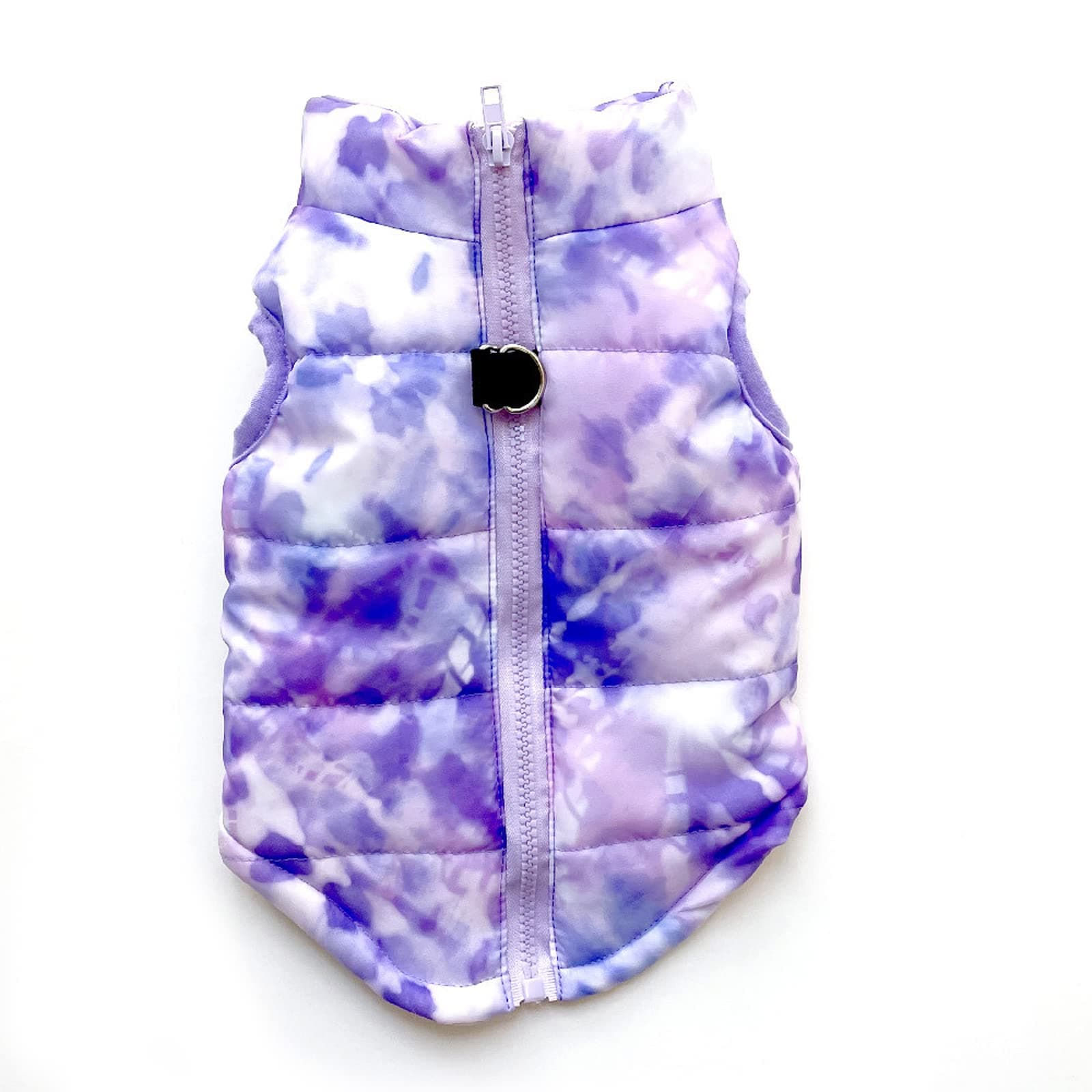 Pet Clothes, Dog Winter Coat with Zipper Leash Hook Puppy Vest Jacket Warm Costume for Small Medium Dog (S, Purple)