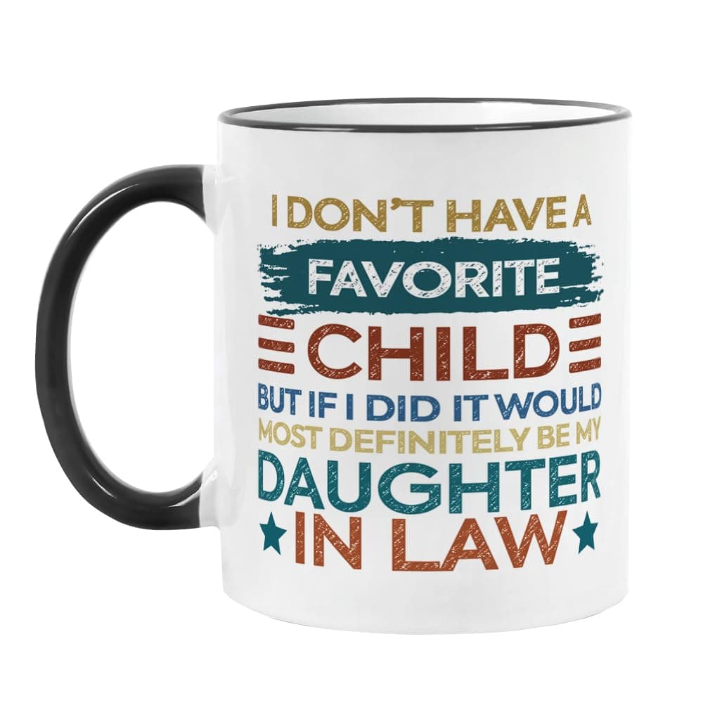 Funny Coffee Mug Gifts for Daughter in Law, Mother’s Day Birthday Christmas Thanksgiving Gifts for Daughter-in-Law Tea Cup 11OZ
