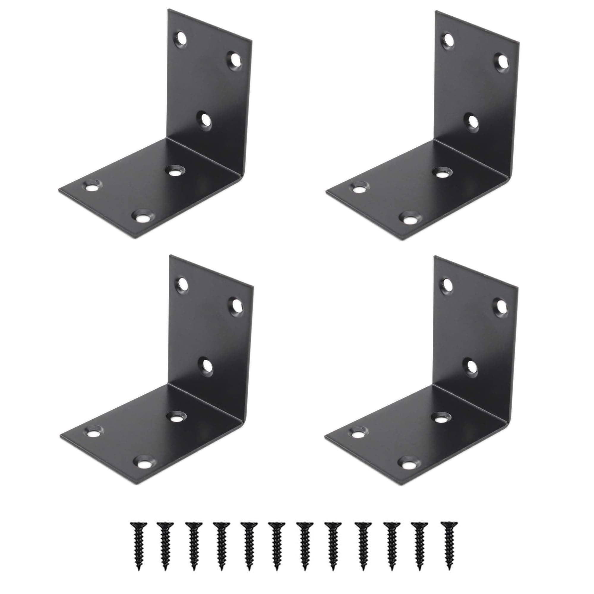Heavy Duty Stainless Steel Corner Bracket,ULIFESTAR L Shaped Shelf Bracket 90 Degree Corner Brace Large Joint Right Angle L Bracket for Furniture Wood Cabinets Shelves (48x65x65mm)