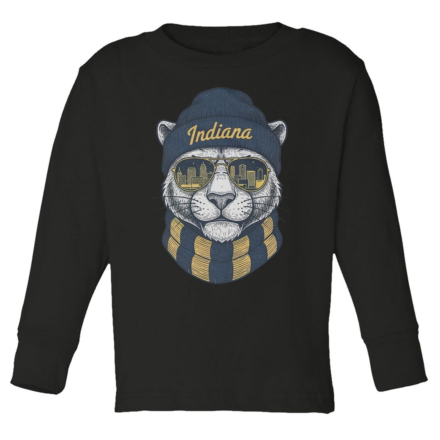 Vintage Panther-Inspired Graphic – Sports Fans Toddler Long Sleeve Tshirt (Black, 3T)