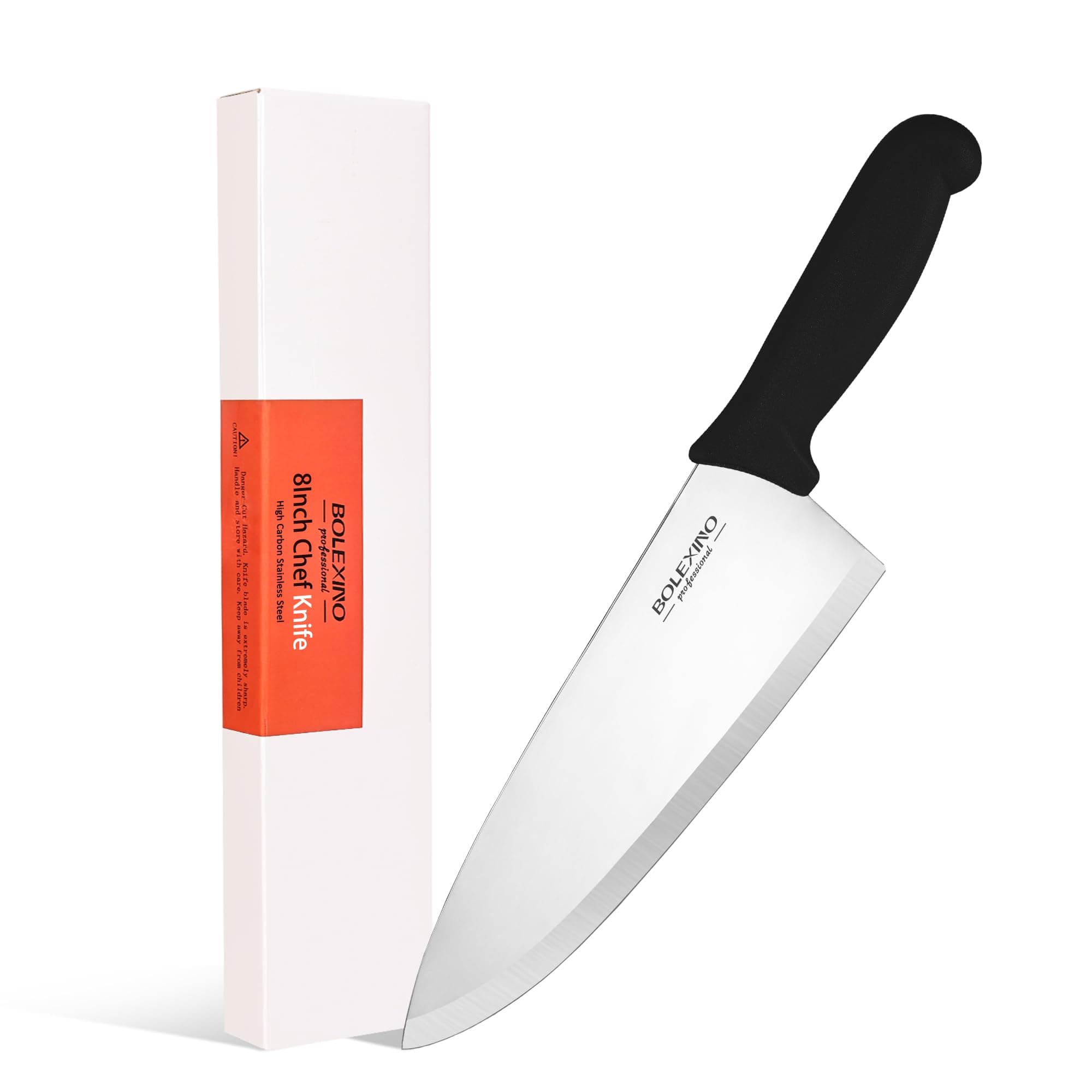 BOLEXINO 8" Chef Knife, Professional Kitchen Knife with Grip