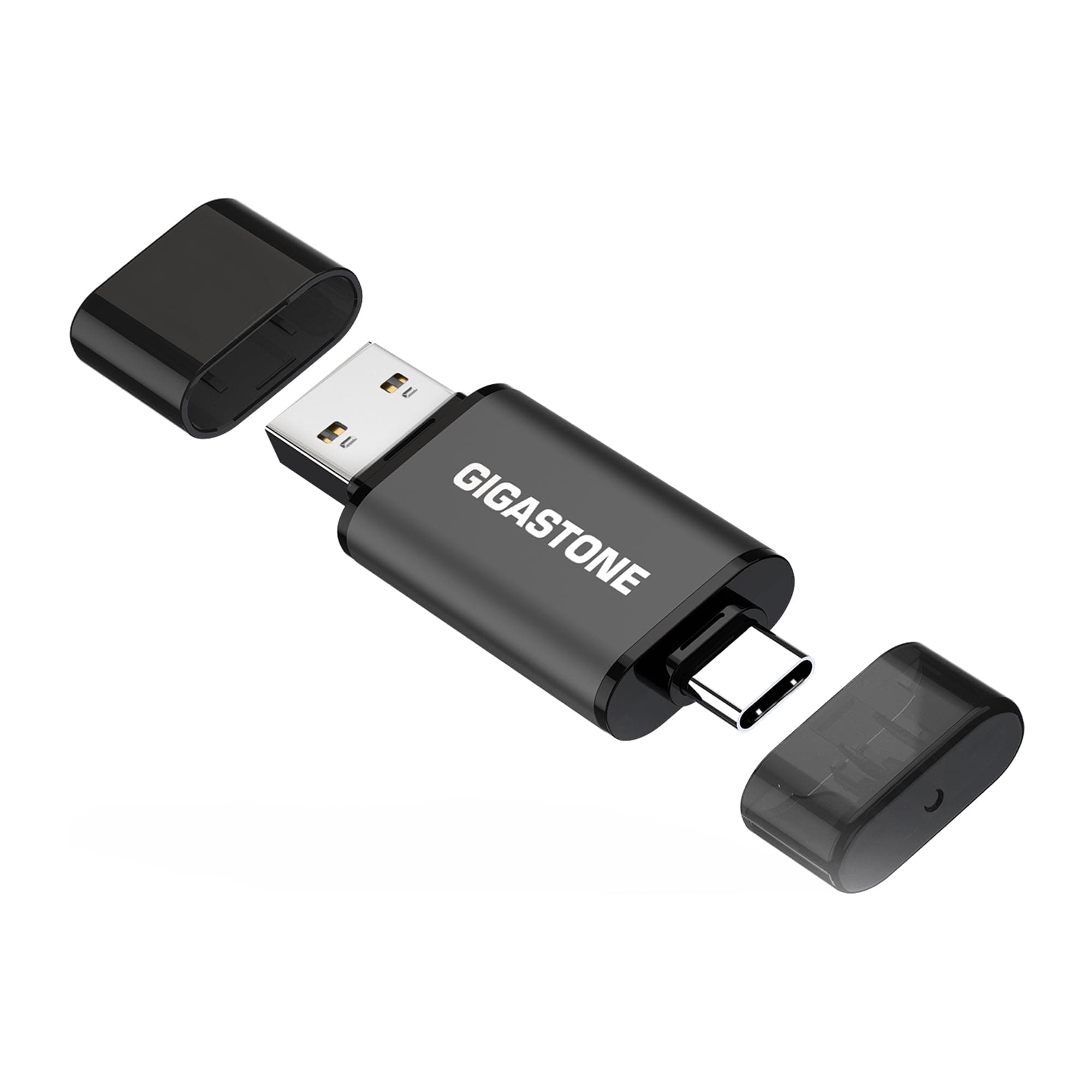 GIGASTONE 256GB Dual USB Flash Drive, USB 3.2 Gen 1, 2-in-1 USB C+A, Speed Up to 100MB/s, Head Cap Design Thumb Drive, Plug & Play for Smartphone/PC/Mac/TV/Car Audio, USB 2.0/3.0/3.1 Compatible