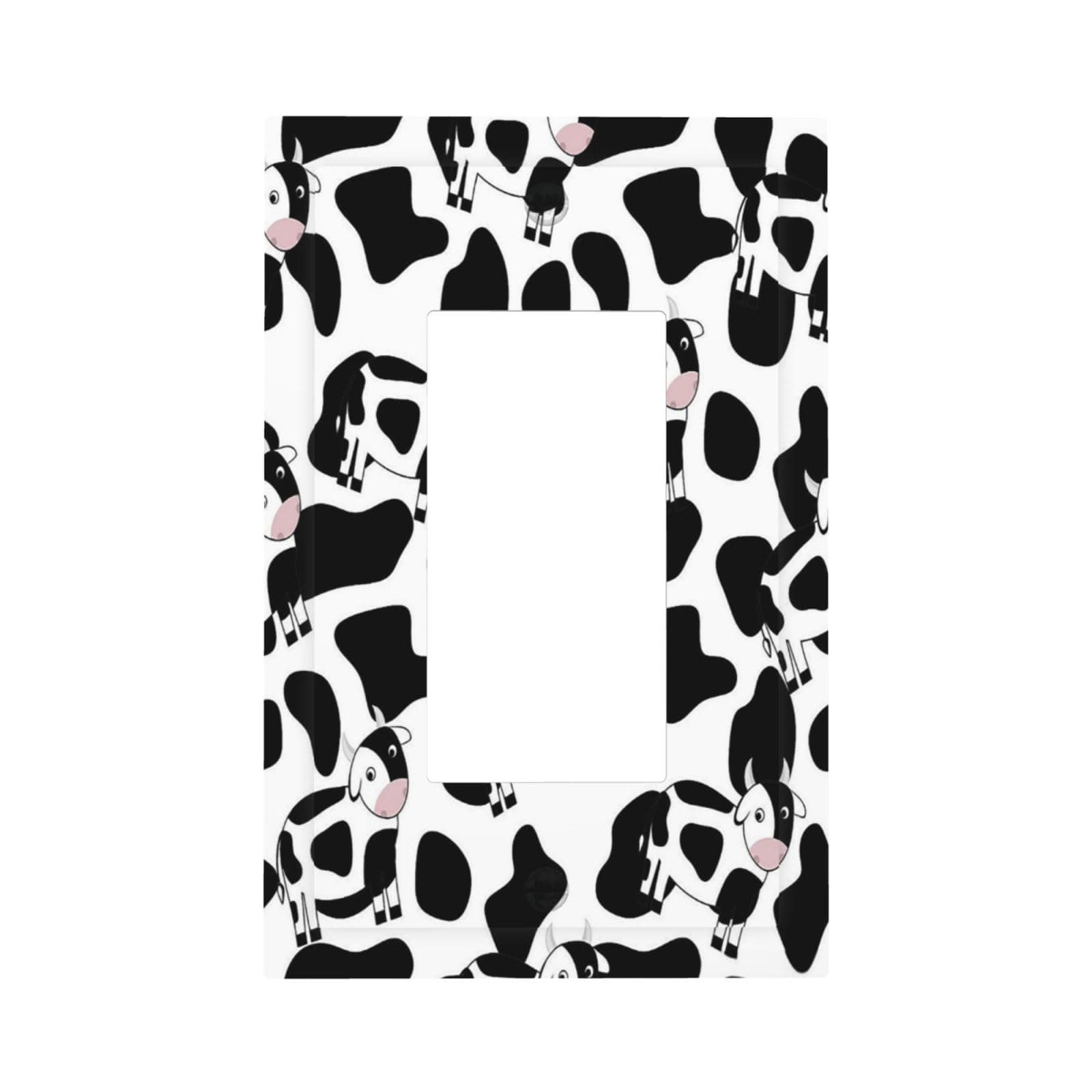 Nijuodnijir Decorative Outlet Covers Cute Cow Pattern Animal Spots 1 Gang Single Rocker Light Switch Cover Plate Wall Plates Gfci Faceplate For Nursery Kids Room Decor