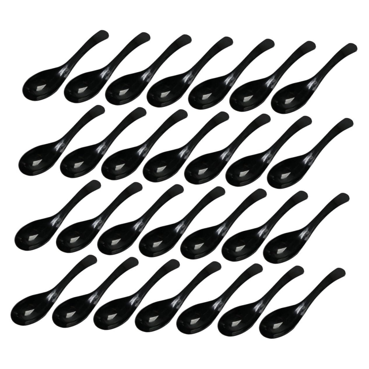LALADEFIEE 100Pcs Thickened Disposable Spoons for Food Serving Smooth Molded Rice and Soup Scoops Kitchen Supplies for Parties and Takeout Use