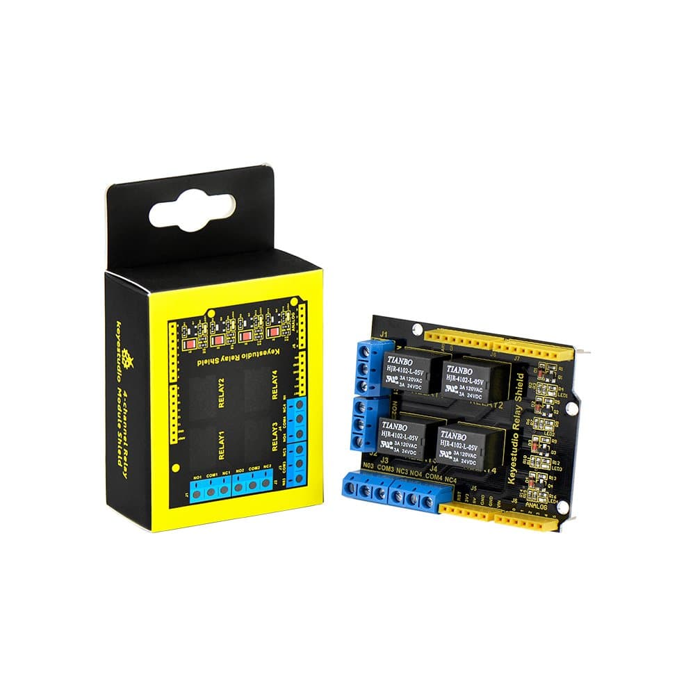KEYESTUDIO 4 Channel Relay Shield 5V for Arduino Raspberry Pi