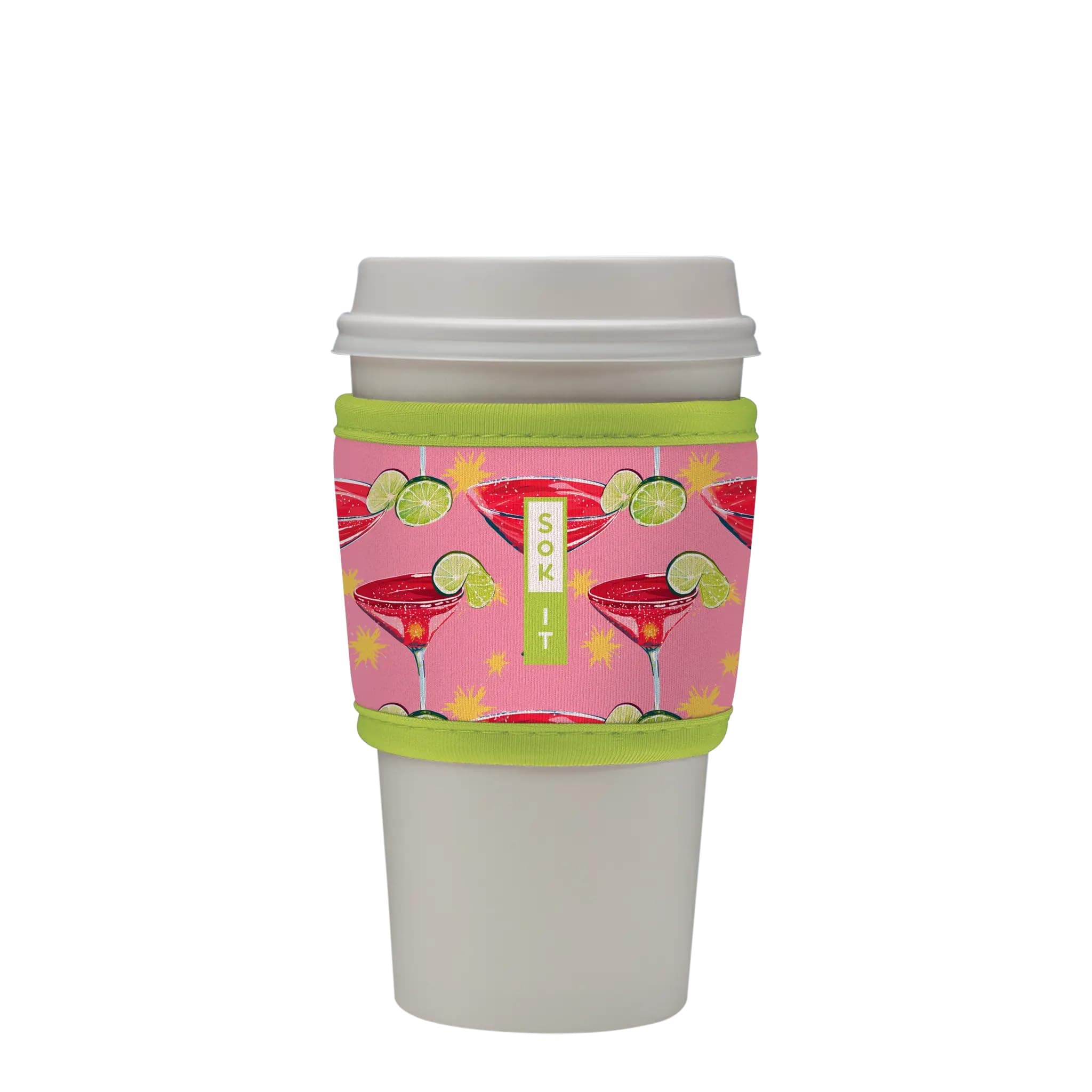 Sok It HotSok Coffee & Tea Reusable Insulated Neoprene Cup Sleeve (Lime After Lime, One Size Coffee Sleeve)