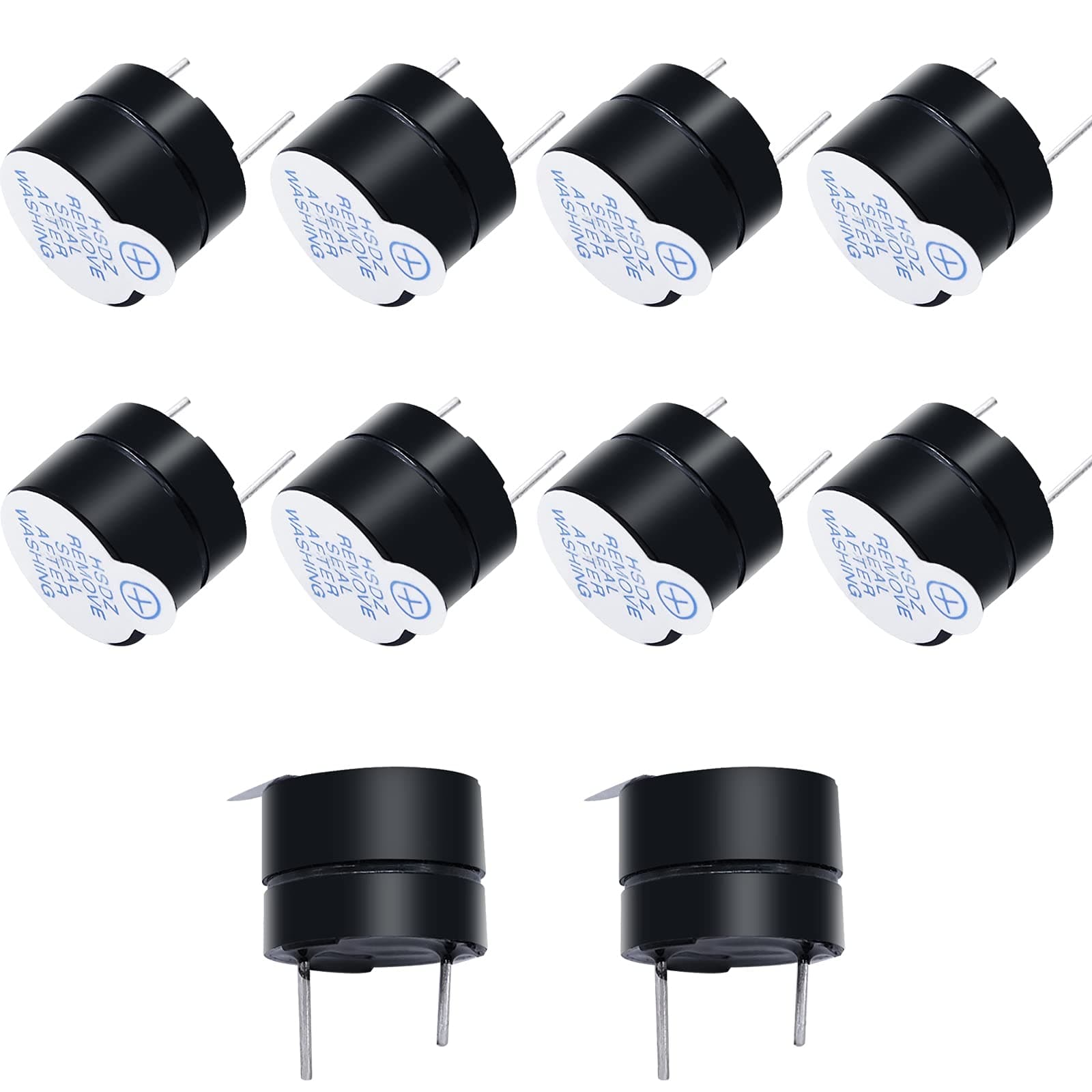 mxuteuk 10pcs Black Electronic Buzzer Alarm Sounder Speaker Beep Tone Mini Active Piezo Buzzers, Fit for Computers Printers Electronic Components HF-12095