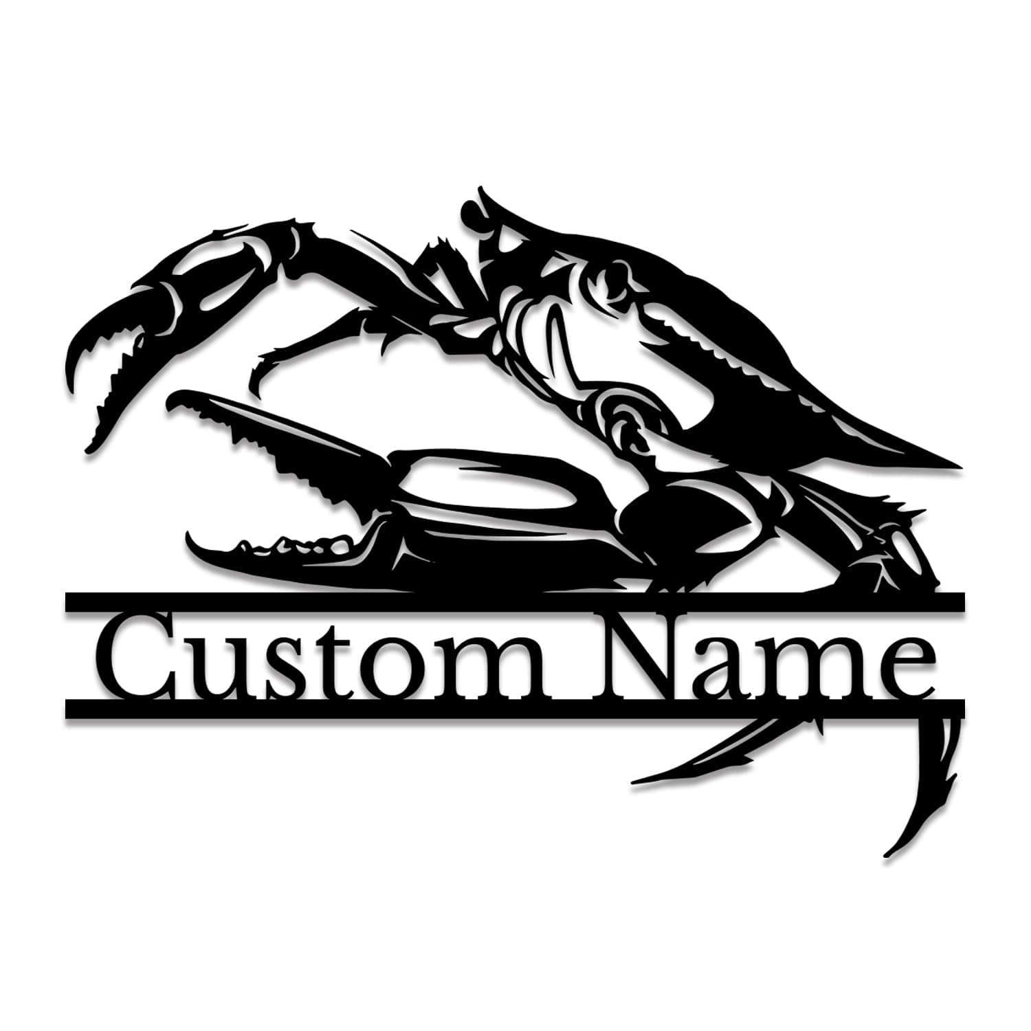 Personalized Custom Crab Metal Wall Art, Personalized Beach House Decor Crab Wall Hangings Metal Adress Sign,Birthday Gift Beach House Sign (Crab K)
