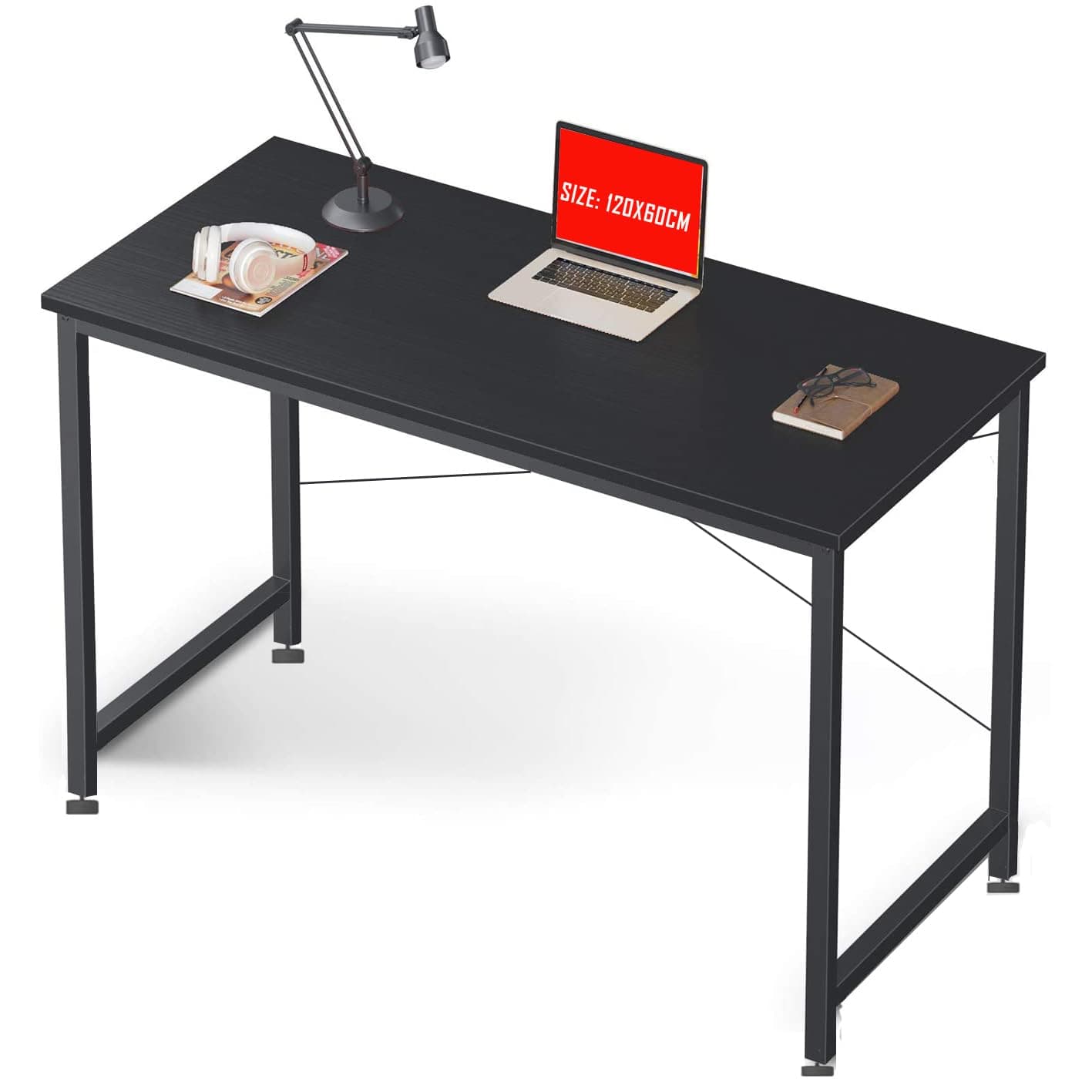 Duramex (TM) Study Computer Desk Table 47.2 inches 120cm Long 24" 60cm Wide Large Table Workstation for Home Office, Black