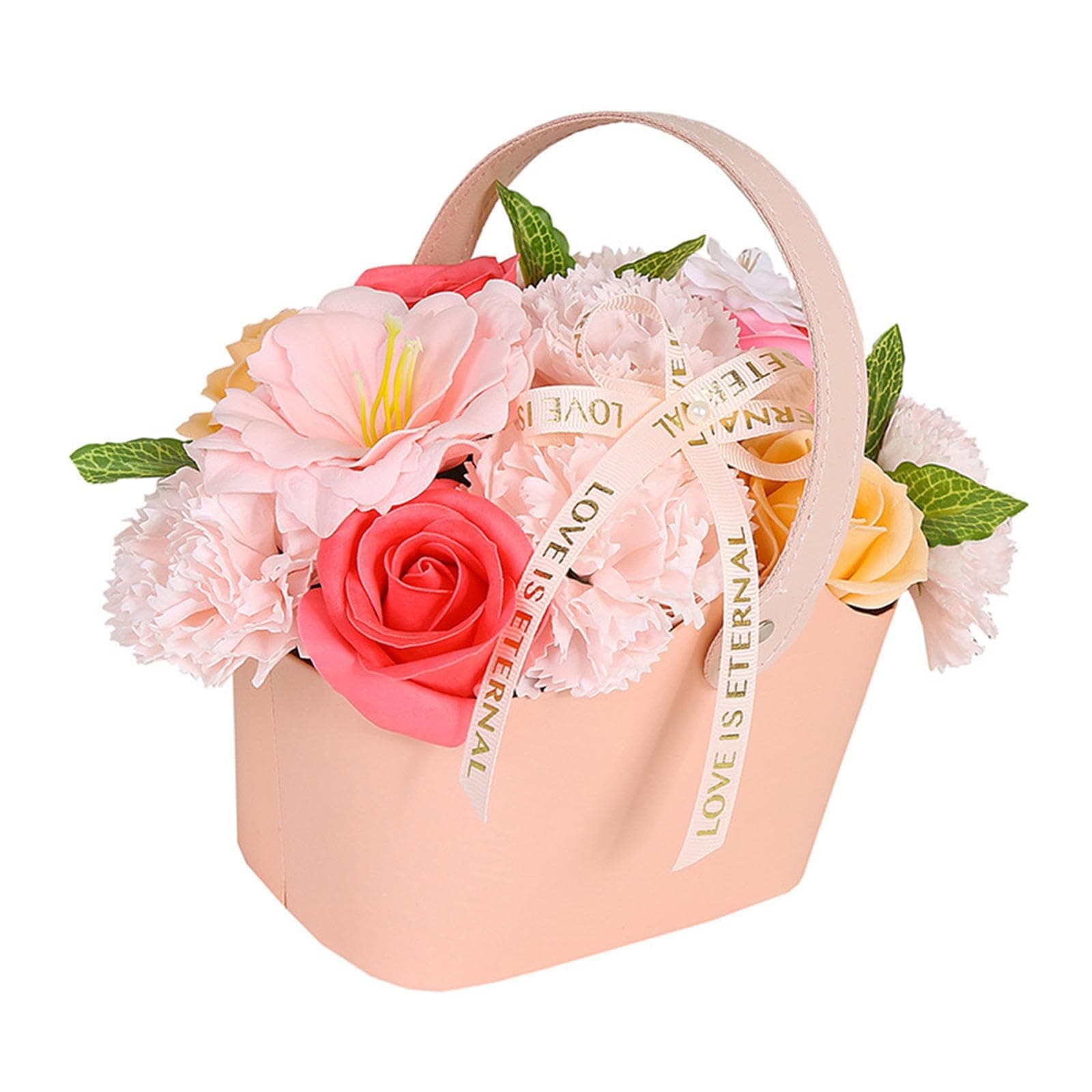 jojomis Soap Flower Bouquet Handmade Decorative Soap Flowers Gift for Mom Girlfriend Birthday Mother's Day Valentine's Day Romantic Home Decor
