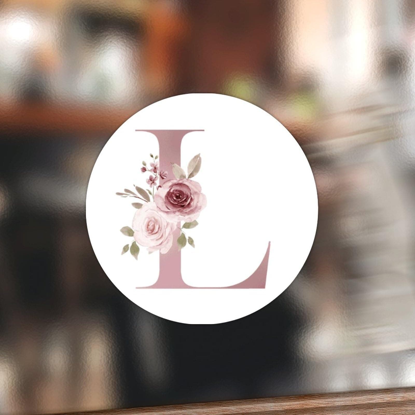 Swavecat Round Labels Stickers Rose Gold Letter with Watercolor Pink Flower Decal Vinyl Round Circle Sticker 100PCS Alphabet Letters Initial I Label Stickers for Party Favors Envelopes 2inch