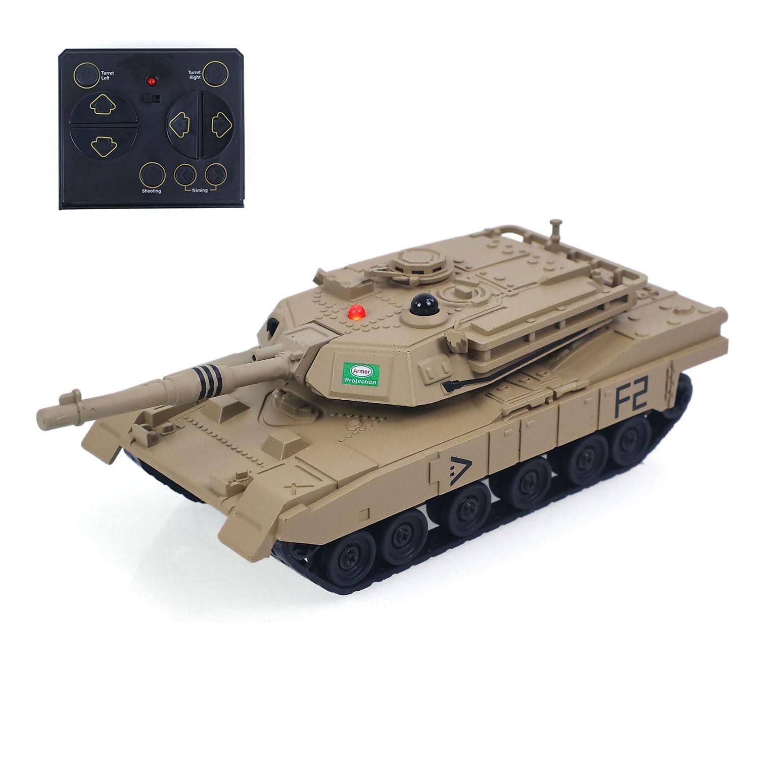 TOUCAN RC HOBBY RTR Infrared Battle Tank RC Military Tank Turret Rotate Mini Gift for Ages 14+