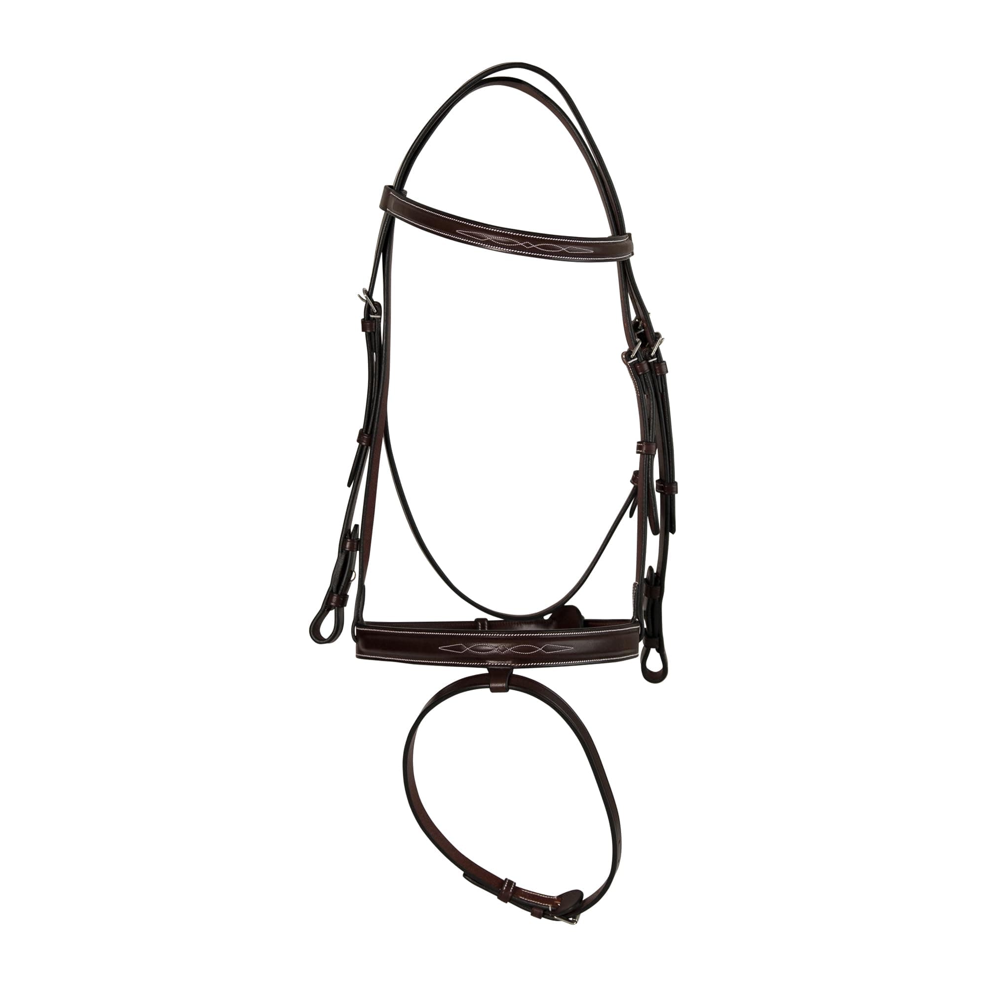 Huntley Equestrian Sedgwick Fancy Stitched Horse Bridle with REINS, Havana, Full