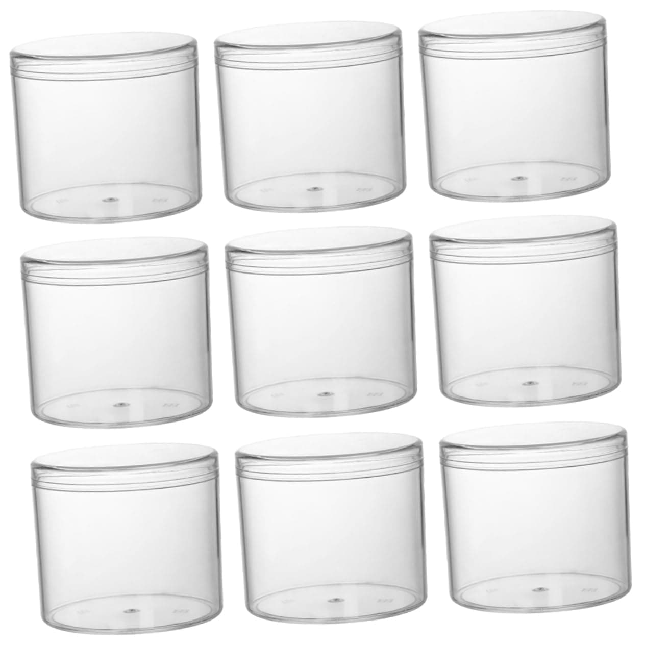 OKUMEYR 15pcs Plastic Food Storage Jars, round 400ml Airtight Canisters for Beans and Grains