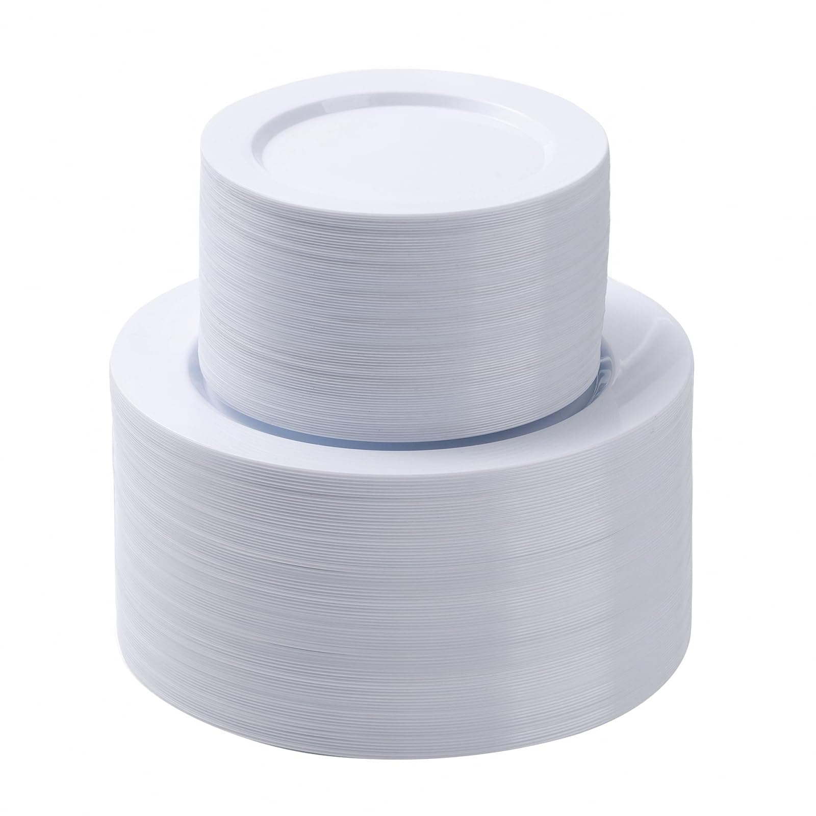 BESTSTAR 200PCS White Plastic Plates Set