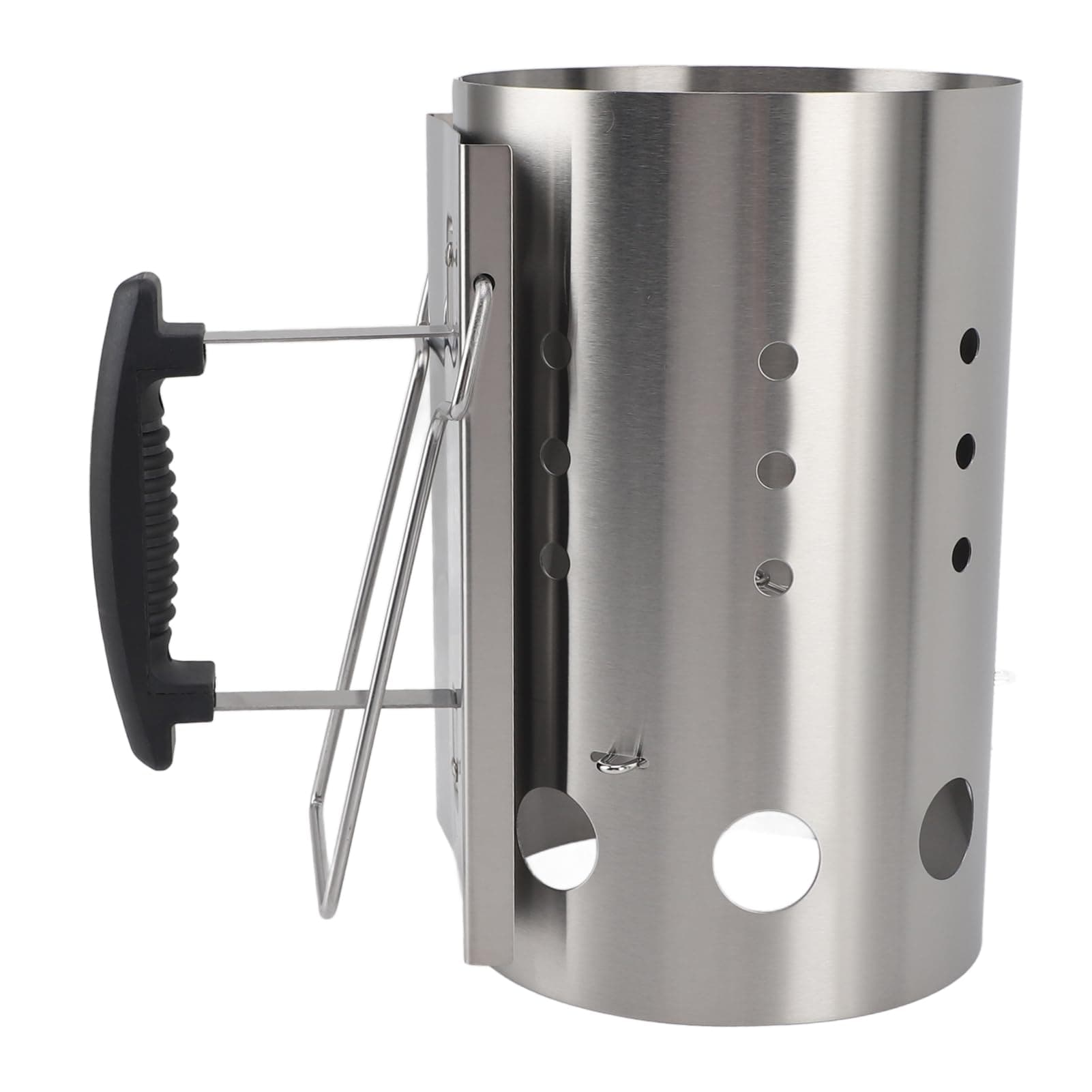 Charcoal Starter Chimney, Silver Portable Chimney Starter Charcoal Chimney Grilling Accessories for Outdoor Grill Barbecues and Camping