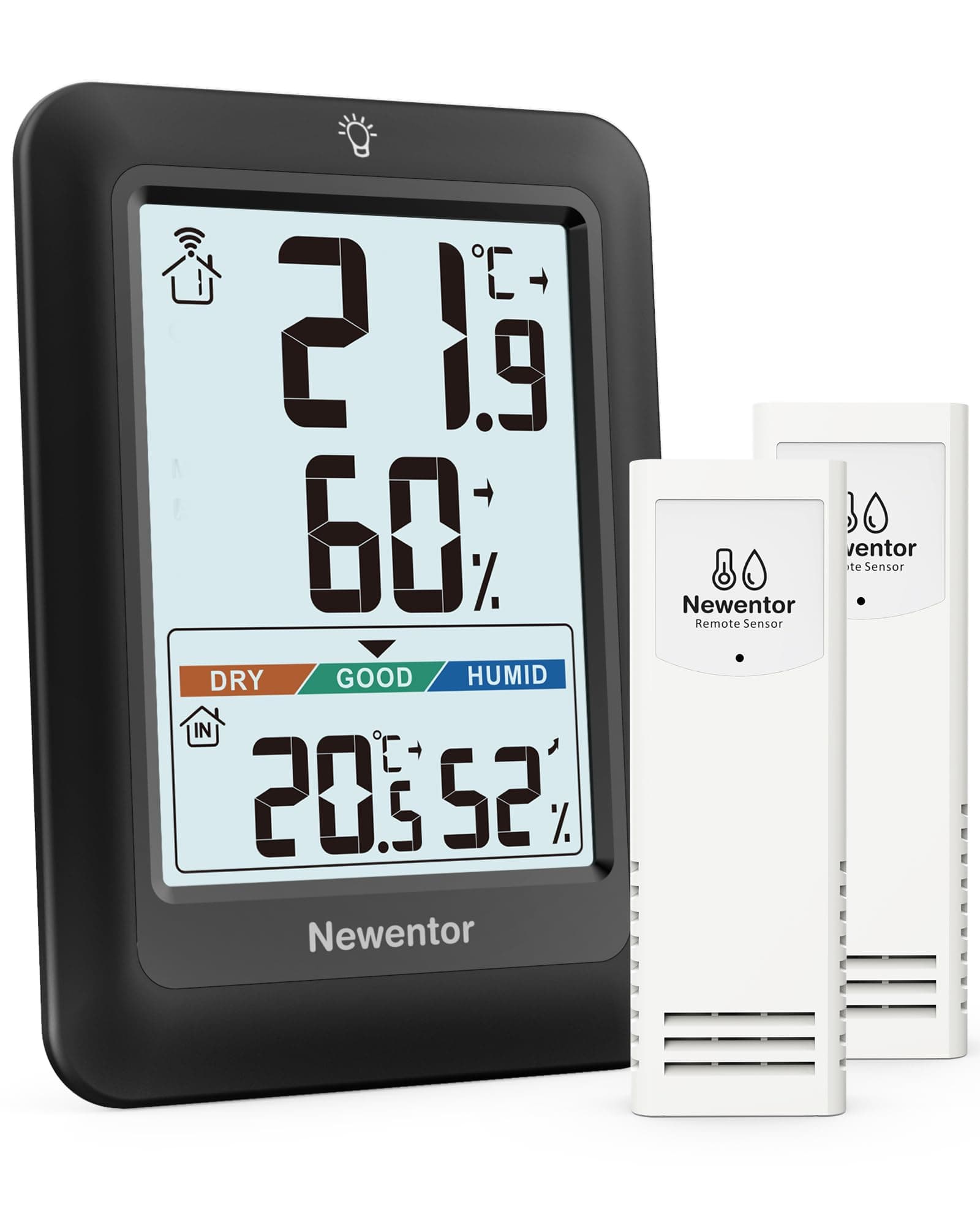 Newentor Indoor Outdoor Thermometer Wireless, Max/Min 24/48h