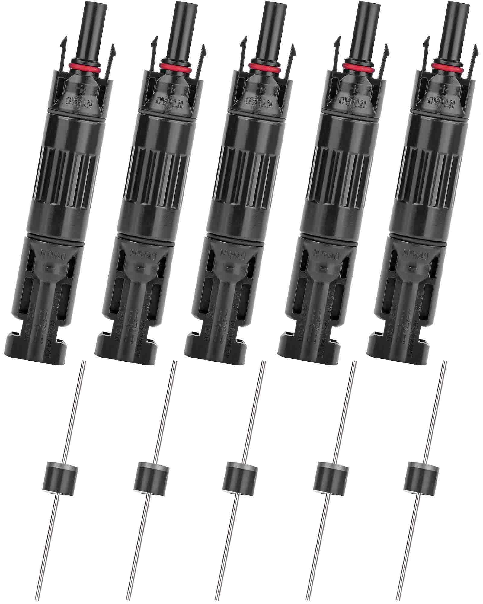 10A PV Solar Panel Connector Male/Female, 5 PCS