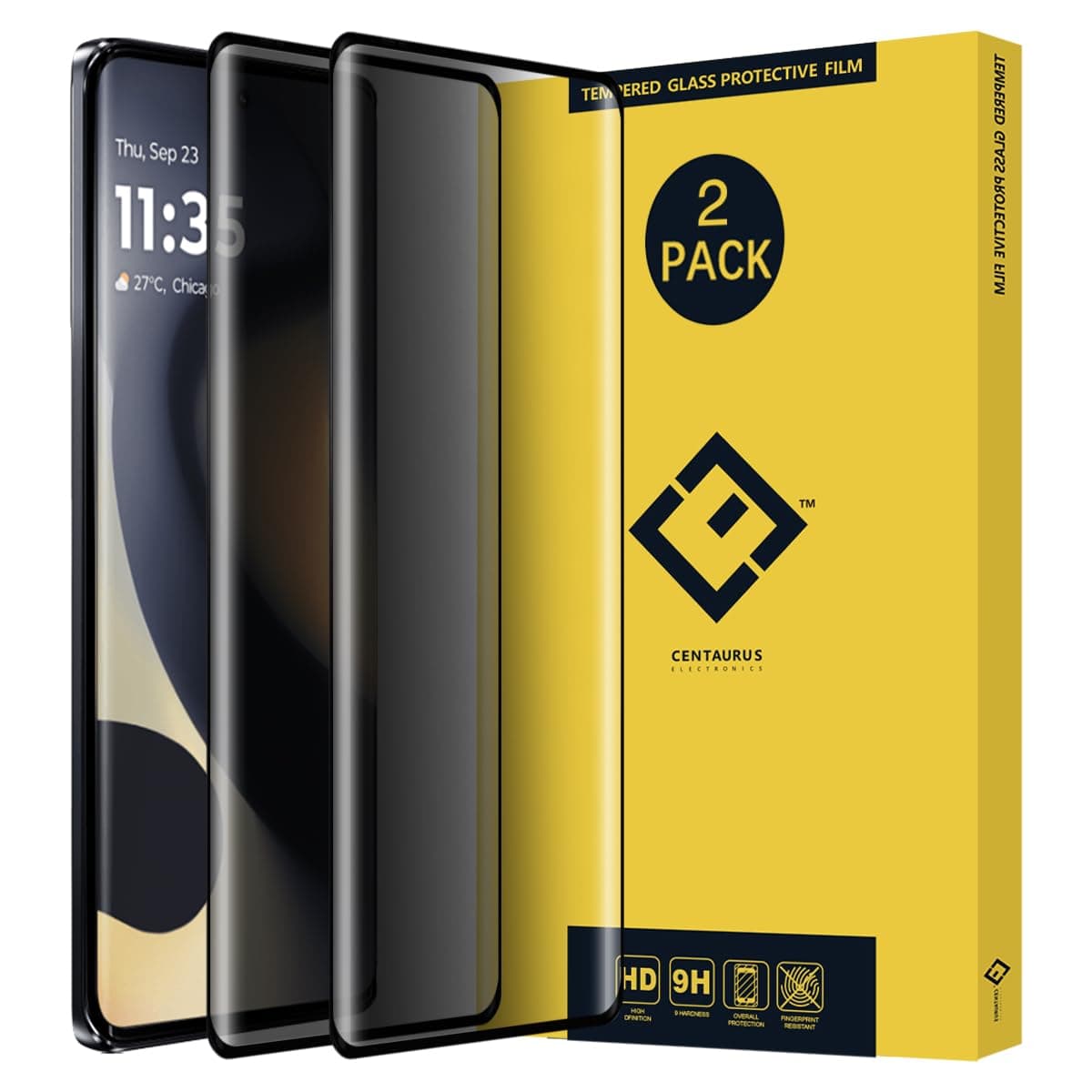 XINXUSONG 2 Pack 3D Curve Privacy Screen Protector Full Coverage Tempered Glass Protectors Anti-peeping Anti-Spy Anti-Scratch Ultra-Thin Replacement for Moto Edge 2024