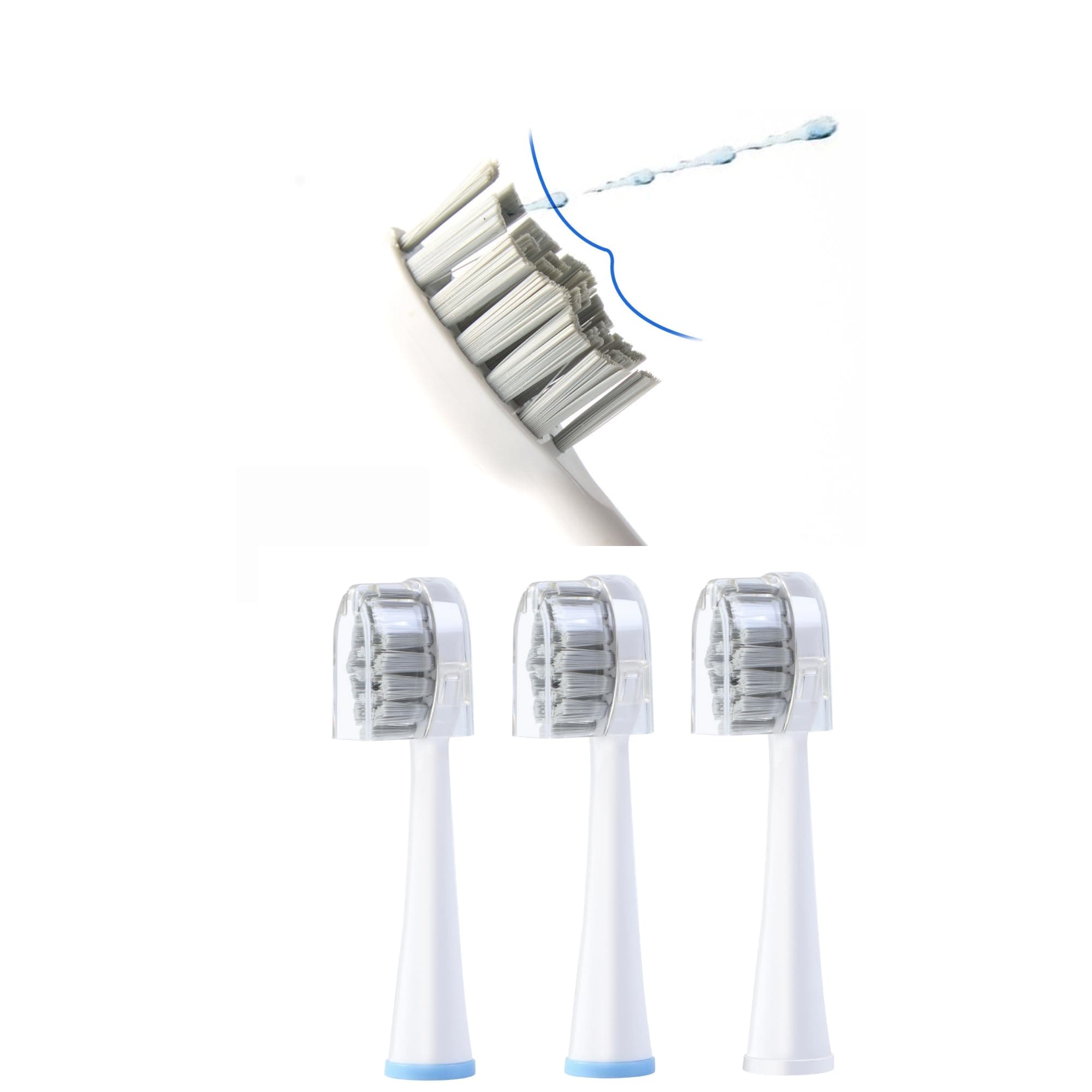 Replacement Toothbrush Heads for Waterpik Sonic Fusion 2.0 - Electric Flossing Brush Head Compatible with Water pik Sonicare Flosser Combo - 3 Pack White Soft Bristles (White, Pack of 3)