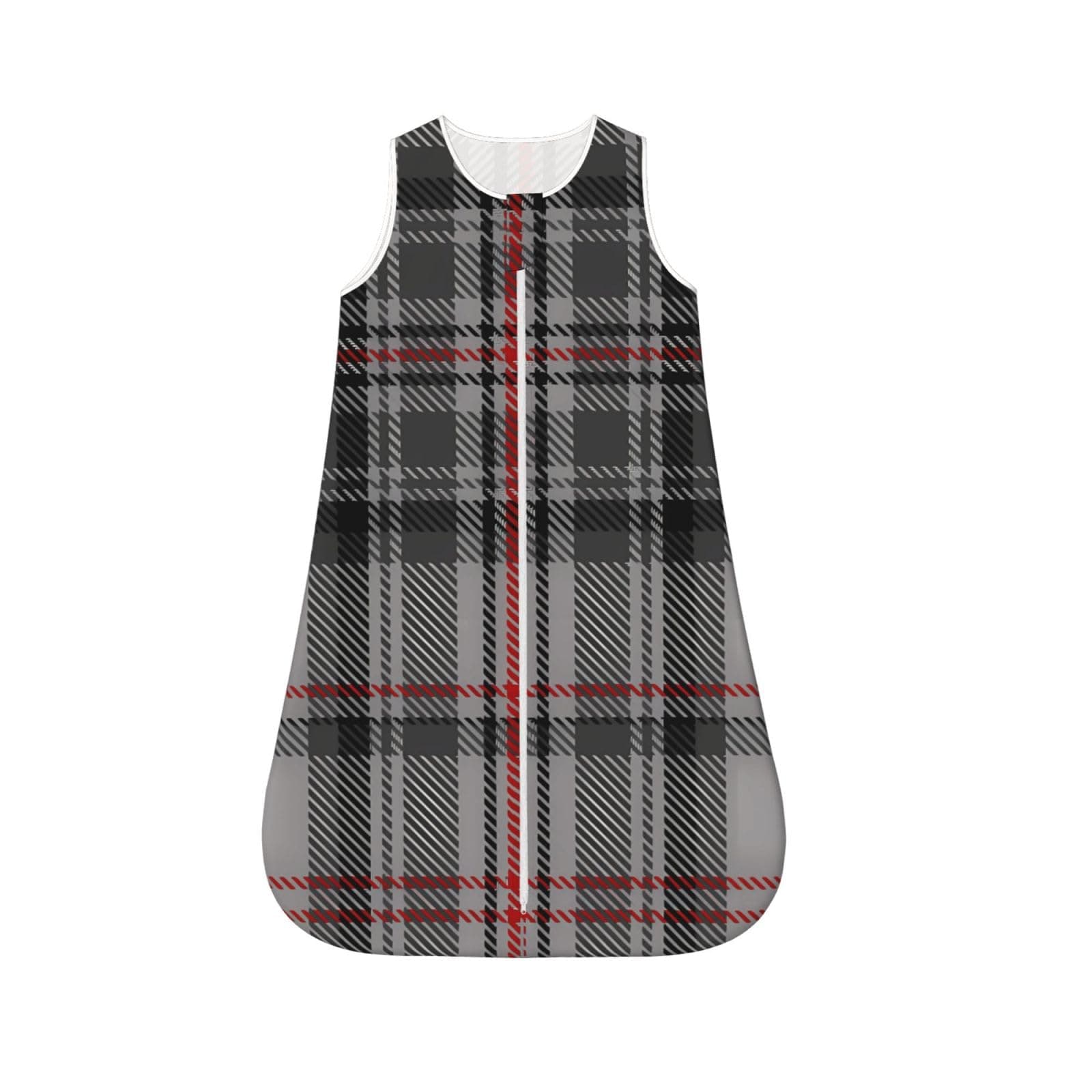 Wuvwxyzac Taupe Grey Red Black Giant Tartan Plaid Baby Wearable Blanket Infant Boys Girls Sleeping Bags for Newborn Large