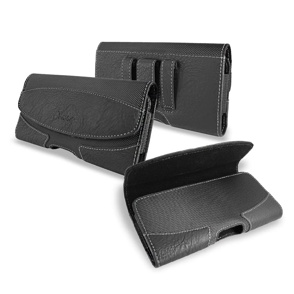 for Samsung Galaxy S23 Ultra Leather Case, TMAN Premium PU Leather Pouch case with [Belt Loop&Clip Holster] XL Size Fit for Samsung Galaxy S23 Ultra (Fits Phone with a Thick Protective Cover Case on)