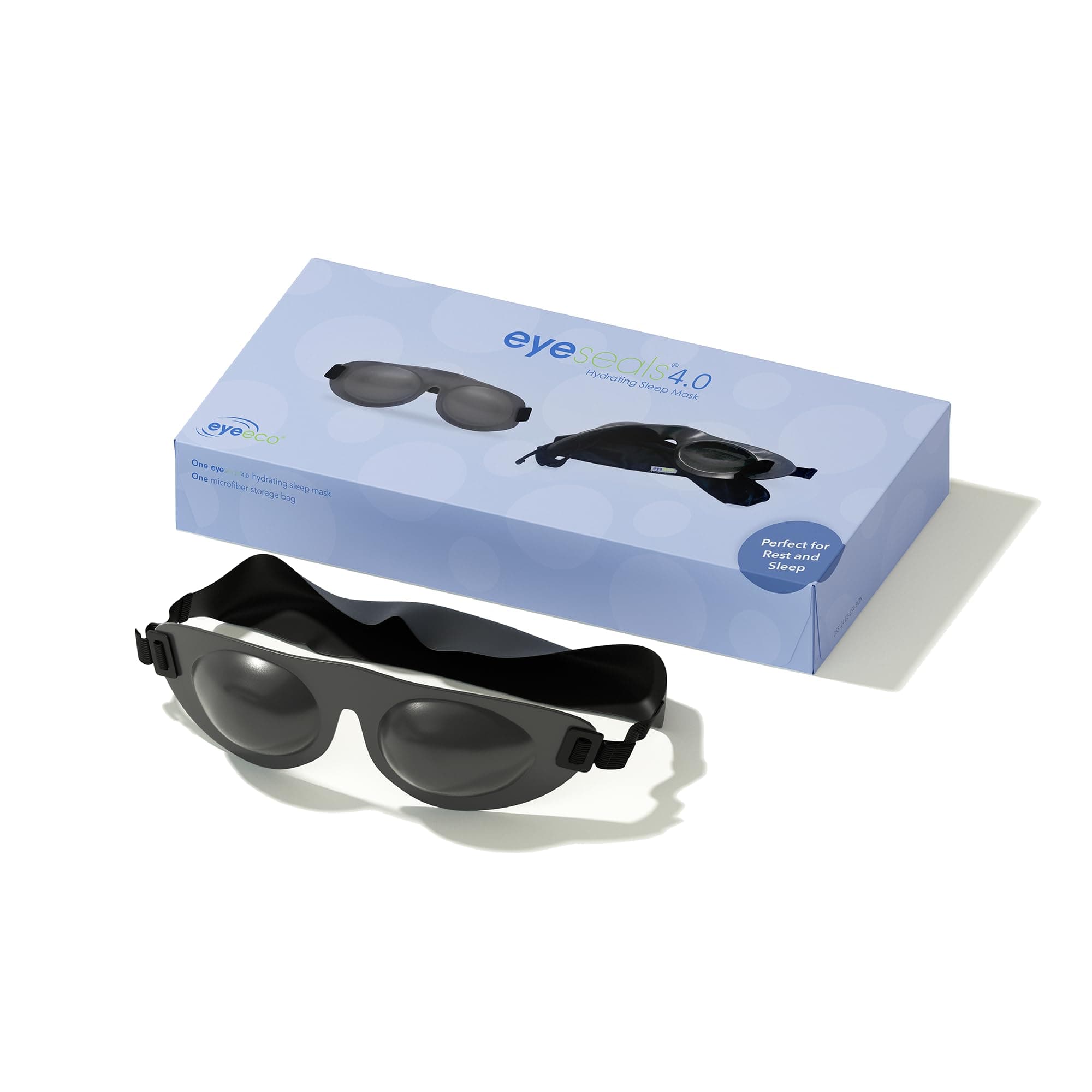 EyeEco Eyeseals 4.0 Hydrating Sleep Mask for Nighttime Relief - Hydrating Relief During Sleep or Rest - Hypoallergenic, Latex-Free - Black
