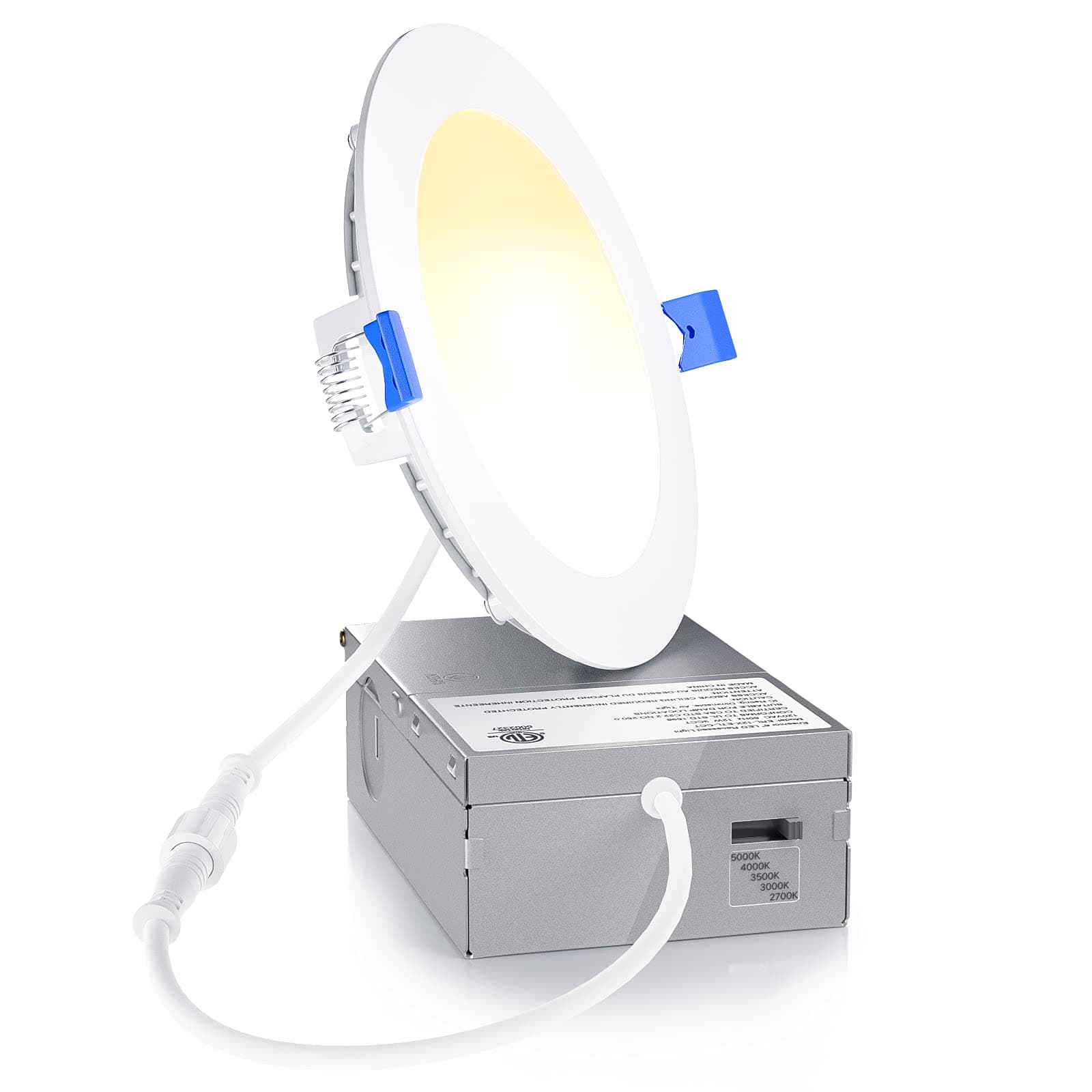 Ensenior 1 Pack 4 Inch LED Recessed Slim Pot Light, 5CCT, 750LM, 9W