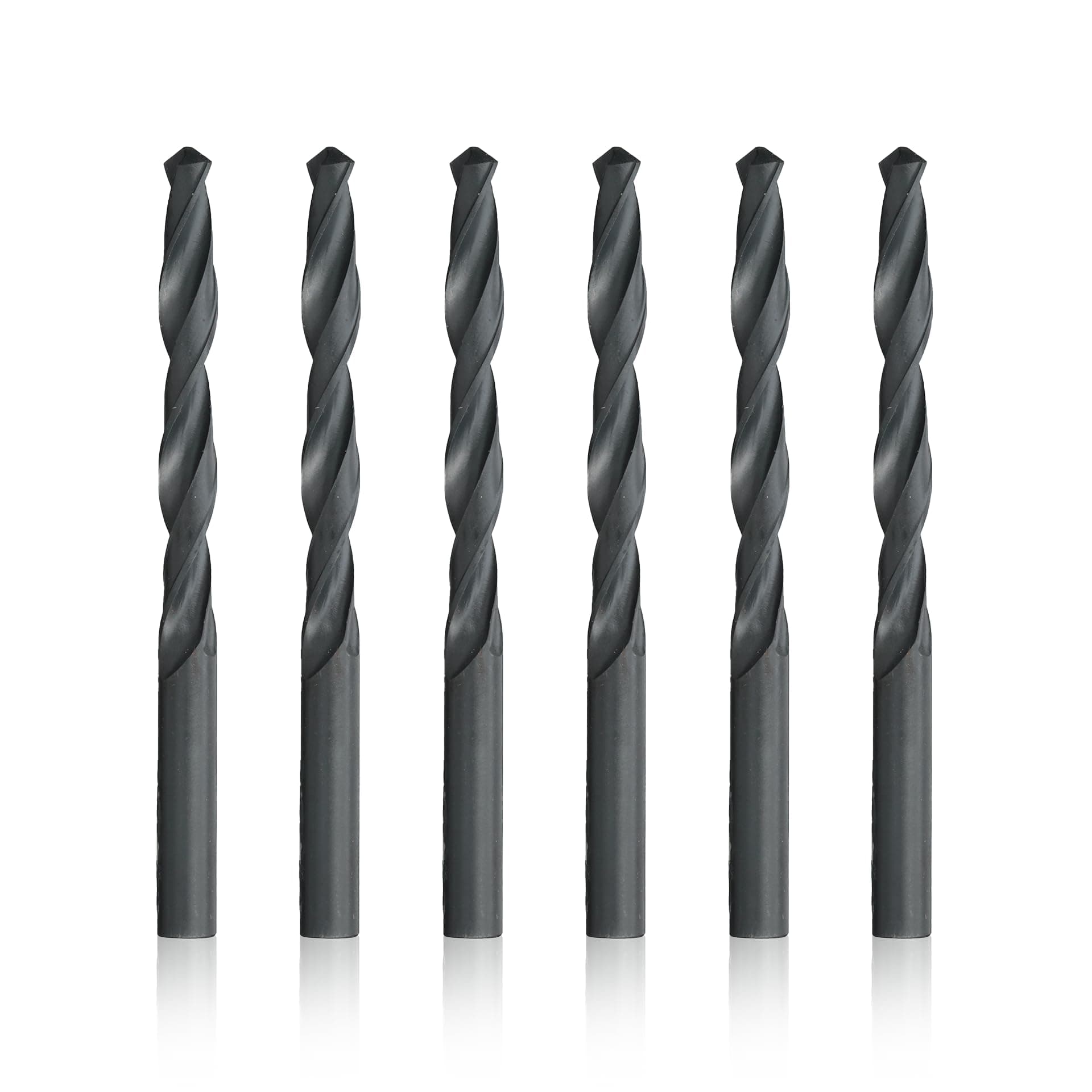 Drill America DWDMM Series Qualtech High-Speed Steel Jobber Length Drill Bit, Black Oxide Finish, Round Shank, Spiral Flute, 118 Degrees Conventional Point, 10.75mm Size (Pack of 6)