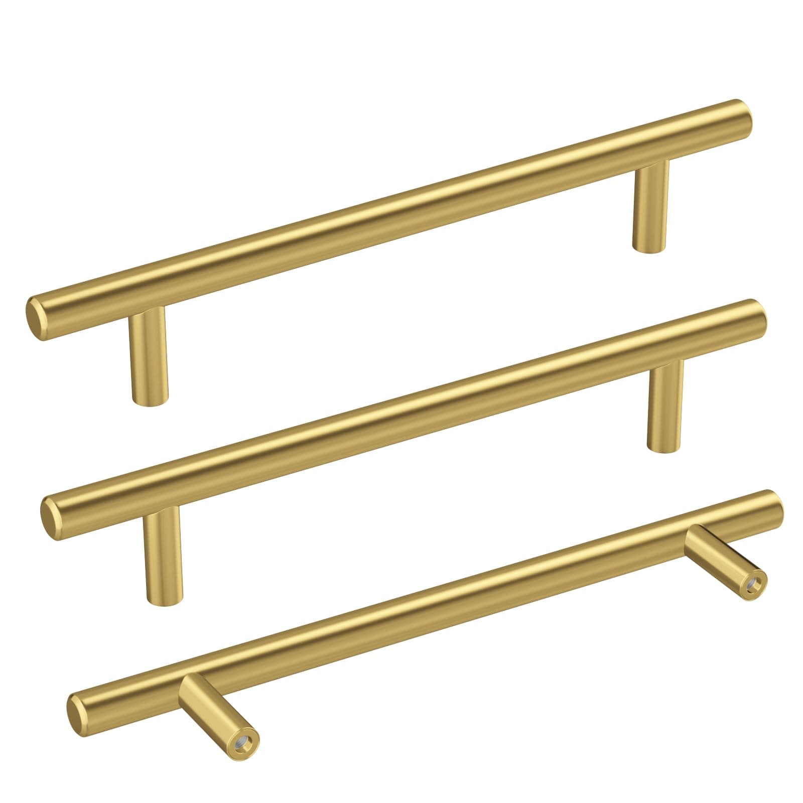 Haidms 10 Pack Gold Cabinet Handles Brushed Brass Drawer Pulls Gold Cabinet Pulls 5 inch Kitchen Cabinet Door Handles and Knobs Bathroom Bedroom Furniture Handles Stainless Steel