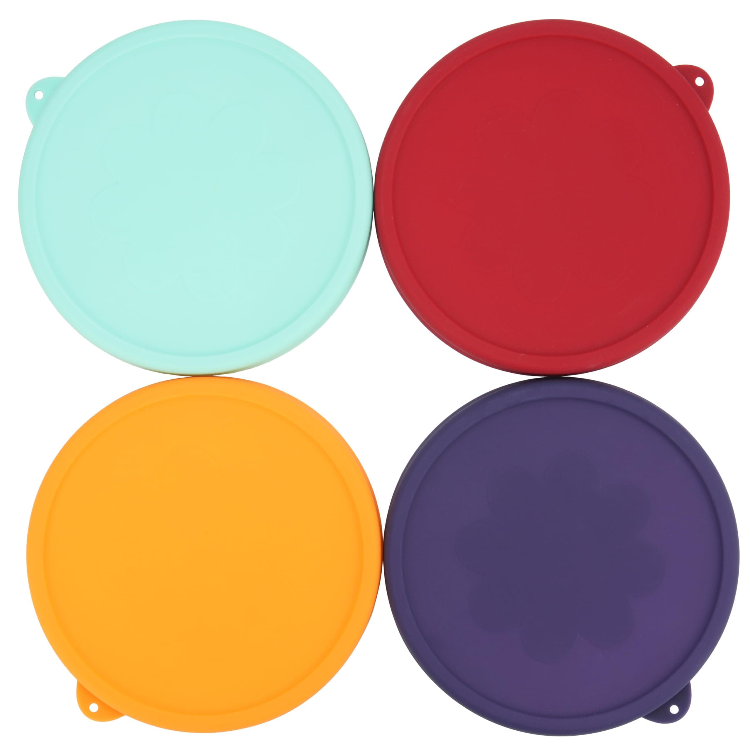 Kiicii 4 Cup Round Silicone Storage Cover Lids Replacement for Anchor Hocking and Pyrex 7201-PC Glass Bowls (Container not Included) (Mix) 4 Pack