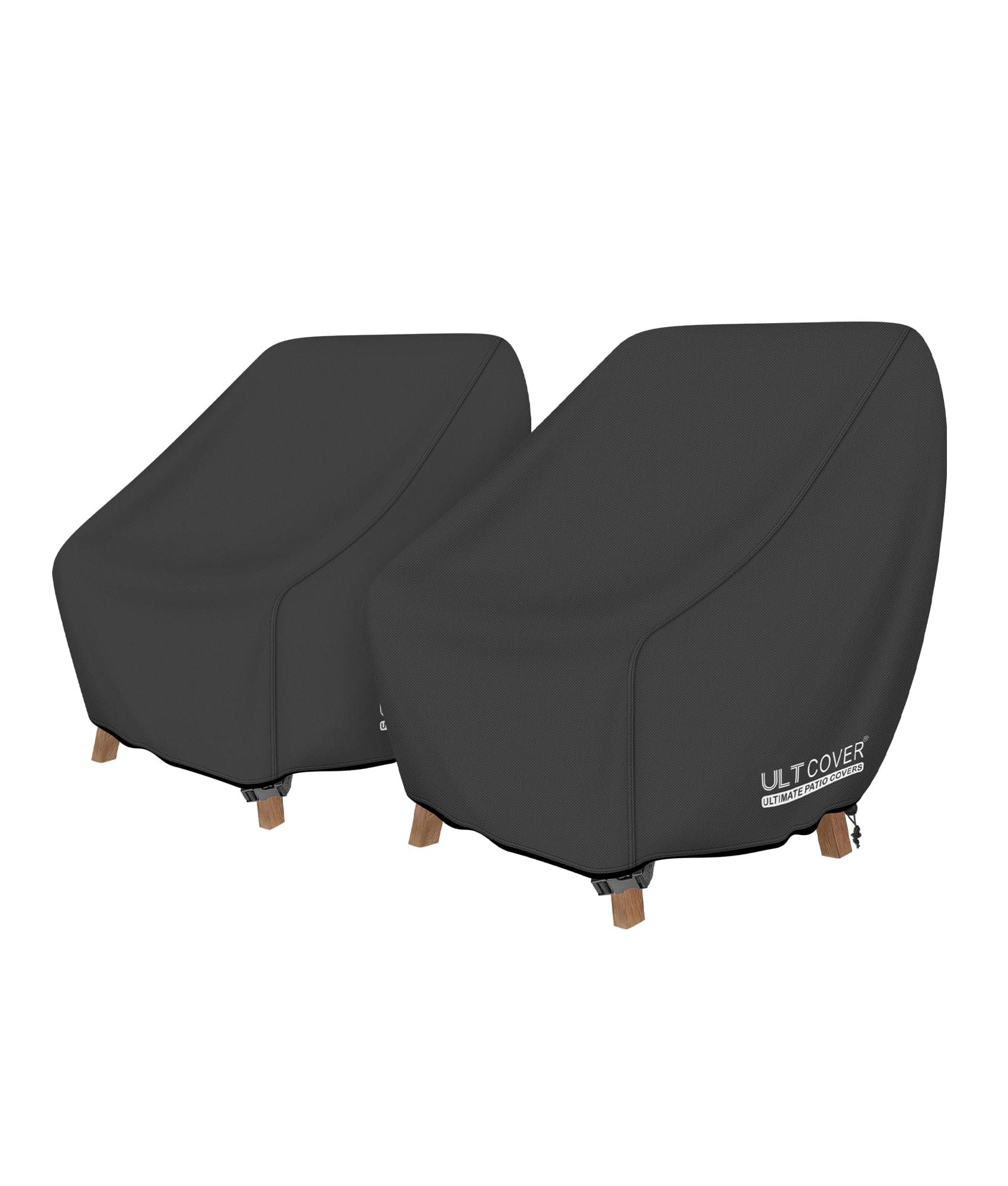 ULTCOVER Waterproof Patio Chair Cover 2 Pack – Outdoor Lounge Deep Seat Single Lawn Chair Cover Fits Up to 35W x 35D x 34H inches, Black