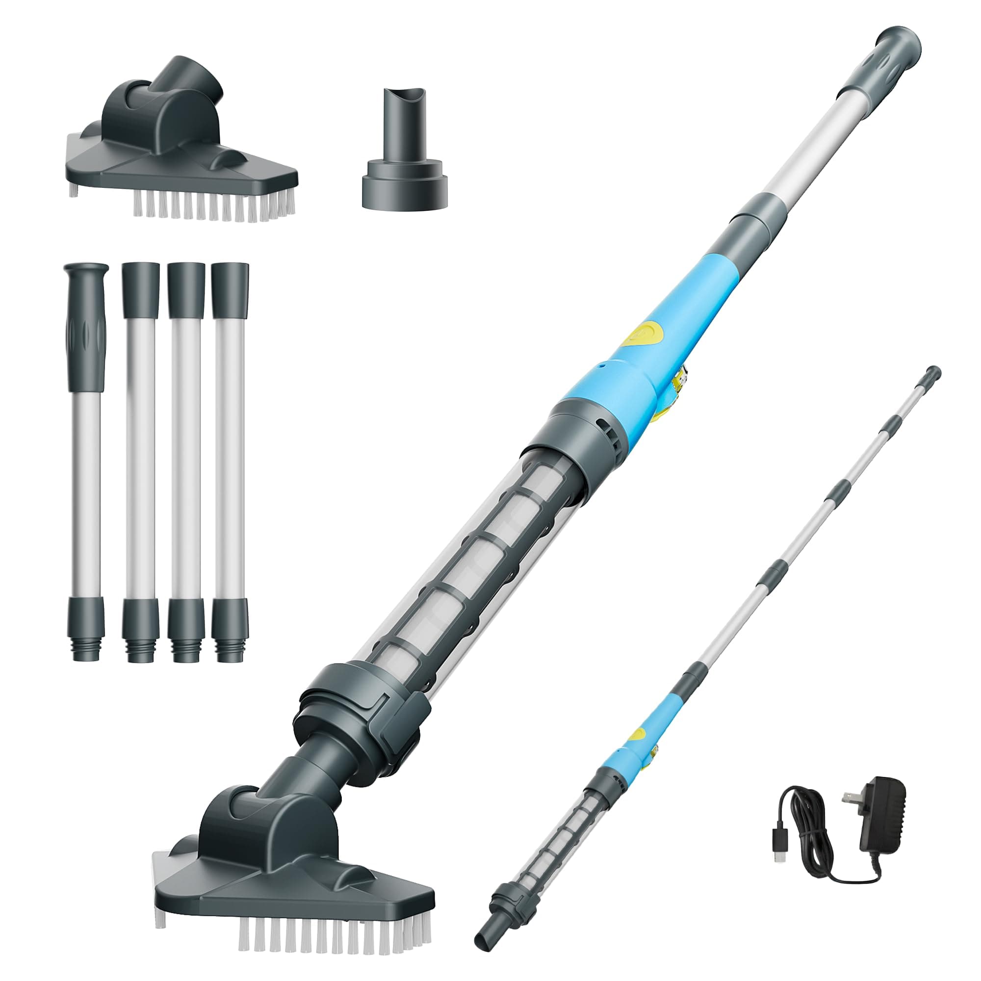 Cordless Rechargeable Pool Vacuum,Spa Hot Tub Pool Cleaner with Long 60 Mins Runtime and Strong Suction for Above Ground/Inground Pools, Small Pools for Sand and Debris